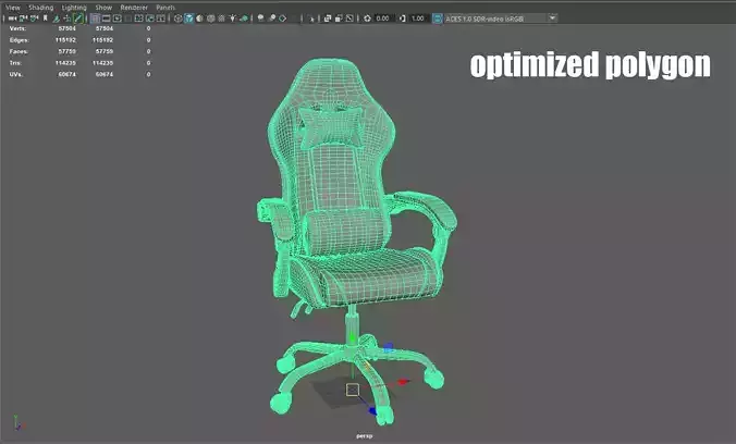 Gaming Chair Ergonomic Office Chair with High Backrest Low-poly 3D model