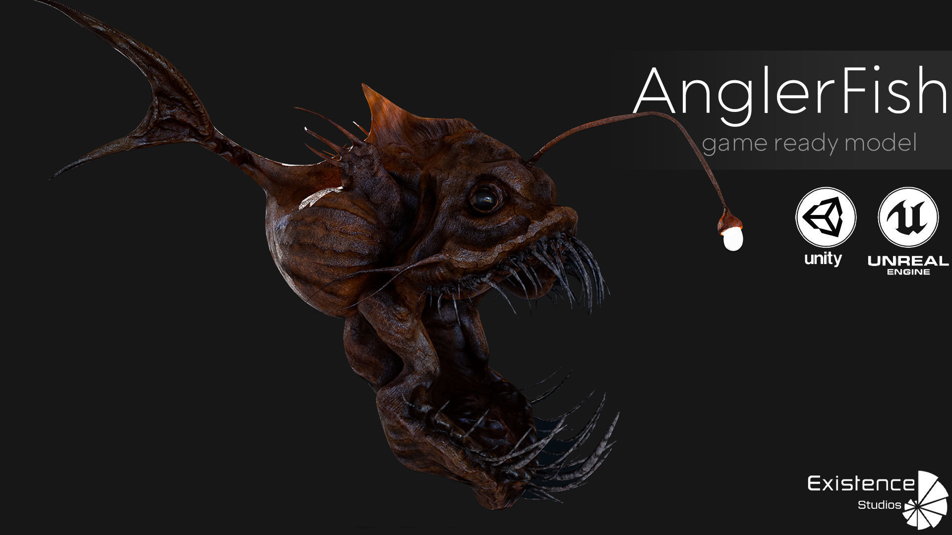 Ocean Monster Fish Pack - Fish low poly model - horror fish - 0 3D Model Collection_13