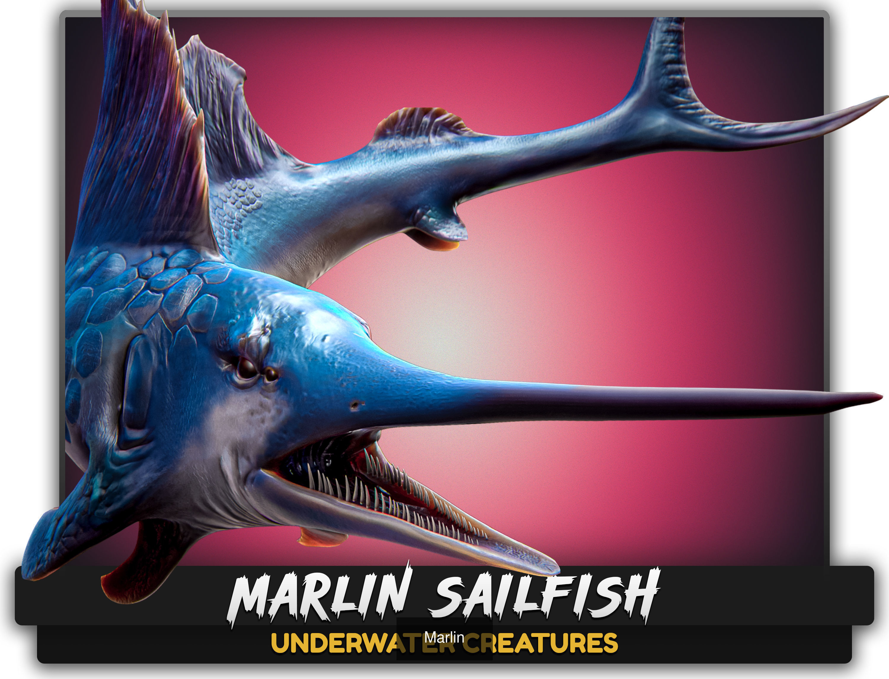 Ocean Monster Fish Pack - Fish low poly model - horror fish - 0 3D Model Collection_10