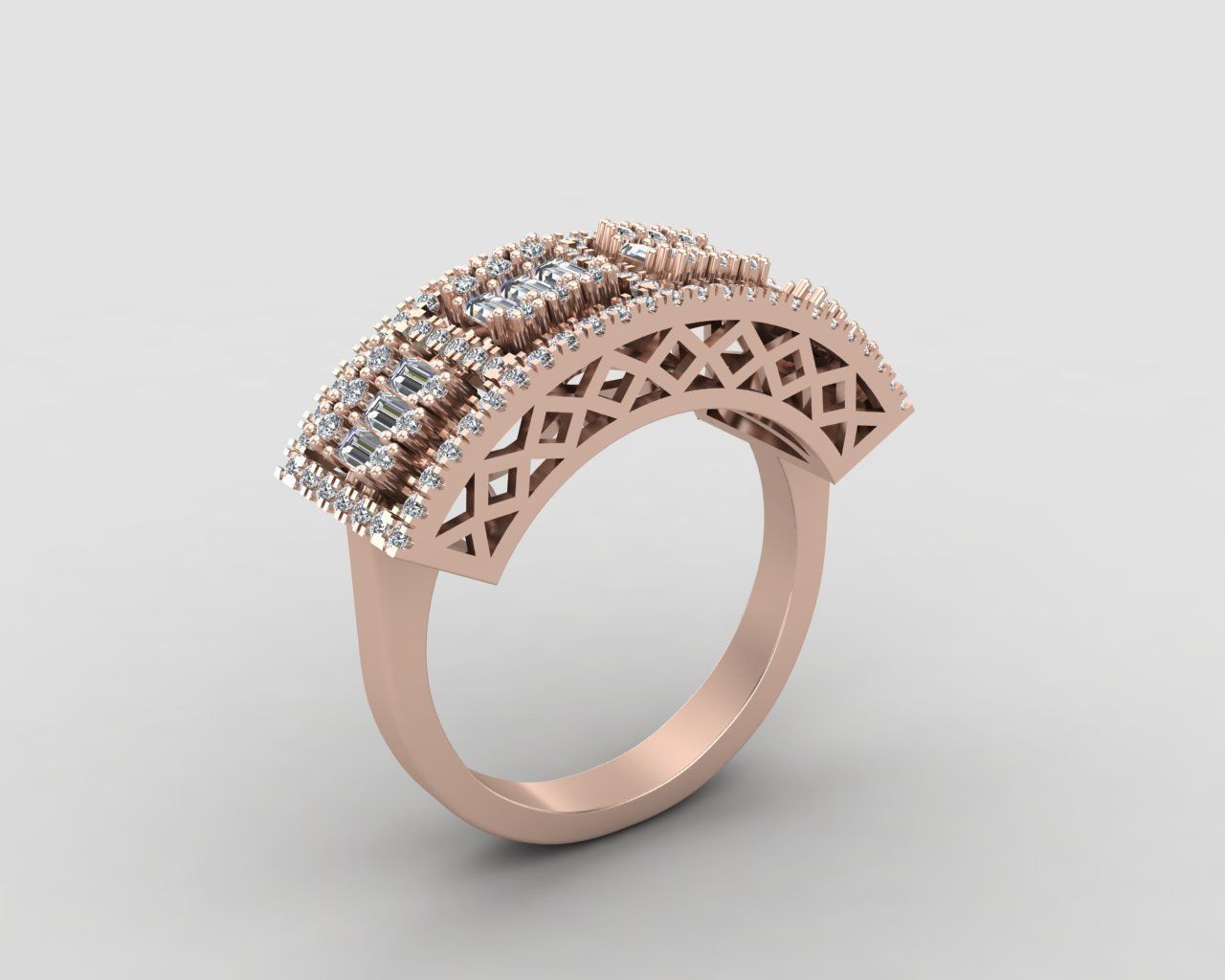 Pack of baguette rings 56-MWC 3D print model_4