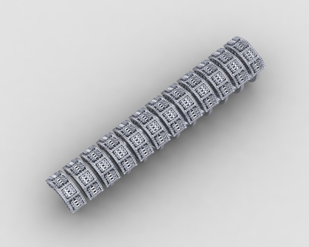 Pack of baguette rings 56-MWC 3D print model_14