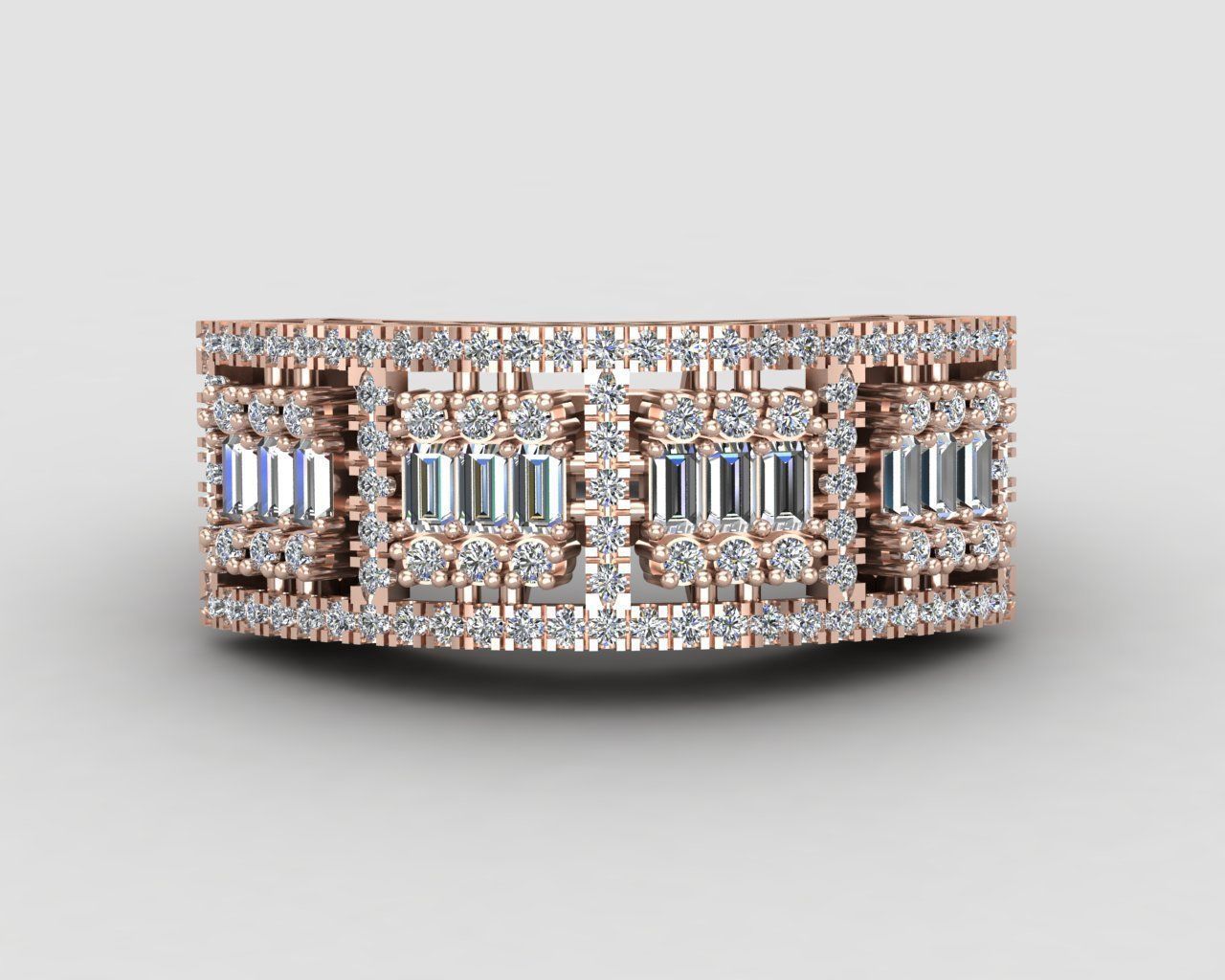 Pack of baguette rings 56-MWC 3D print model_5