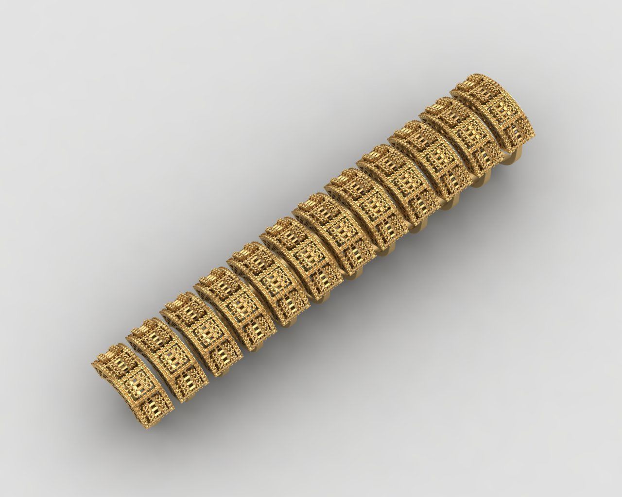 Pack of baguette rings 56-MWC 3D print model_15
