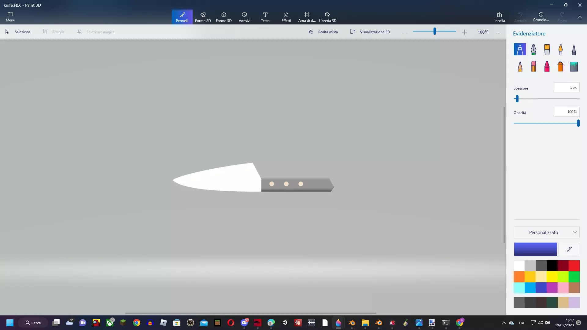 knife on computer screen Free 3D print model