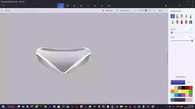 Panties computer screen showing design of heart