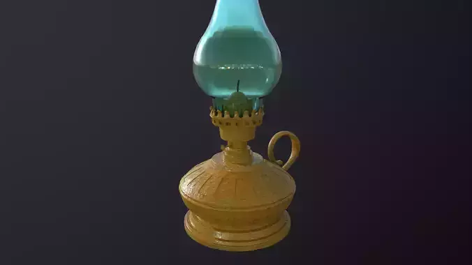 Old kerosene lamp 3D model