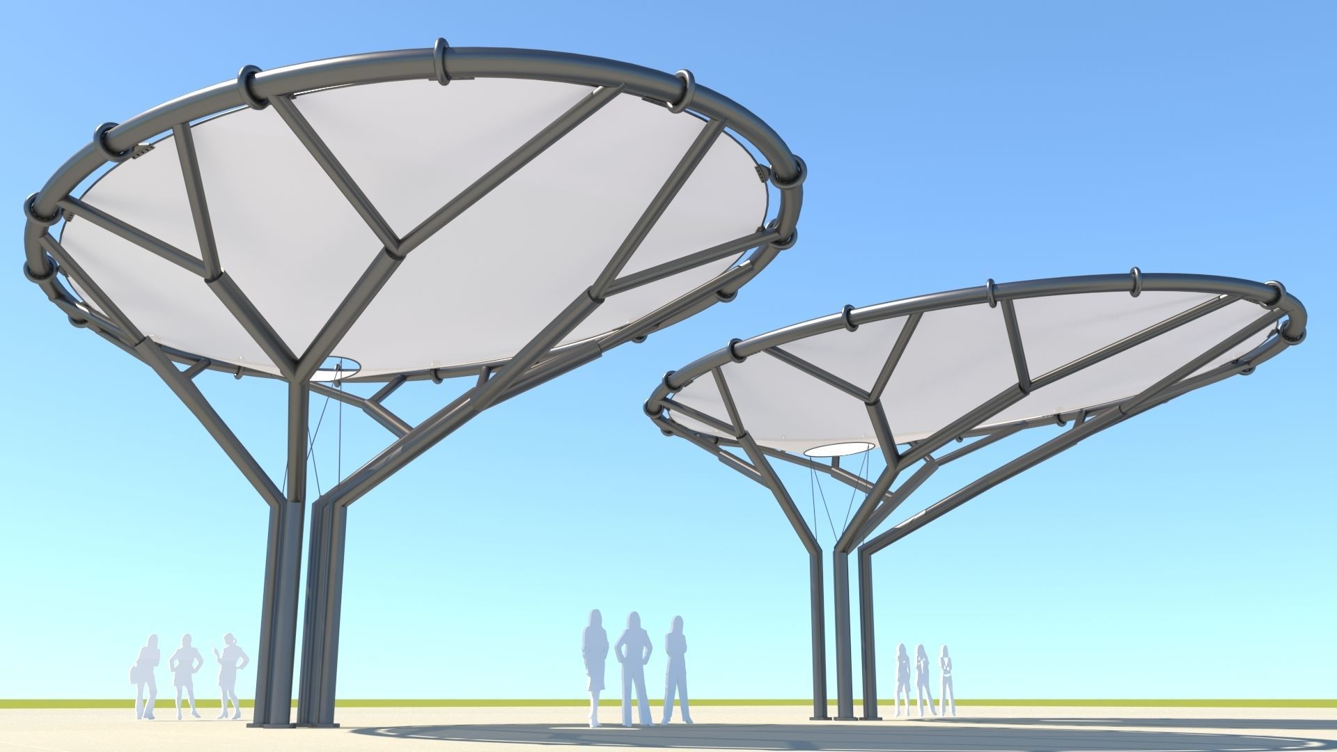 Tensile Membrane Structure 3D model_1