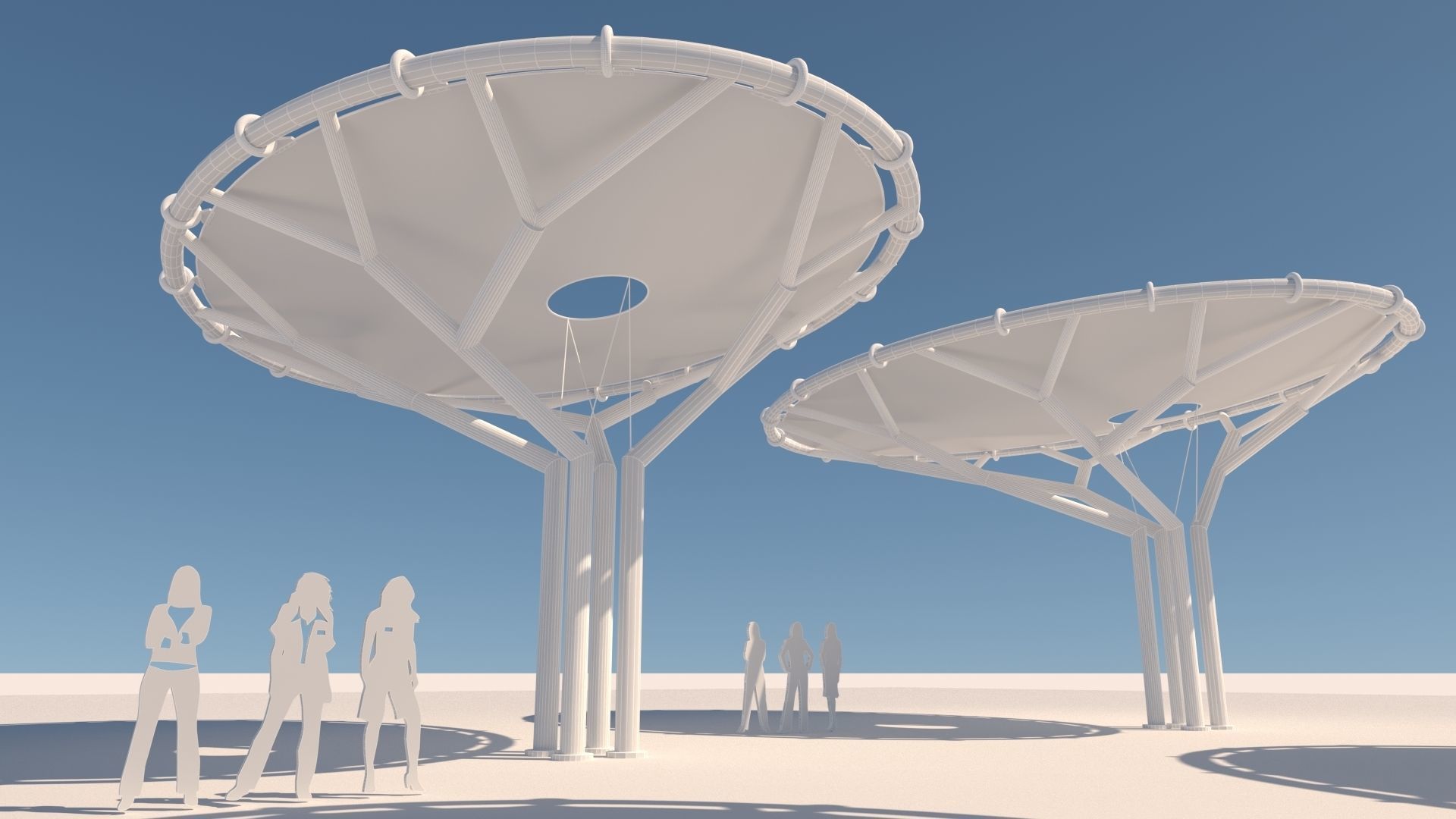 Tensile Membrane Structure 3D model_5