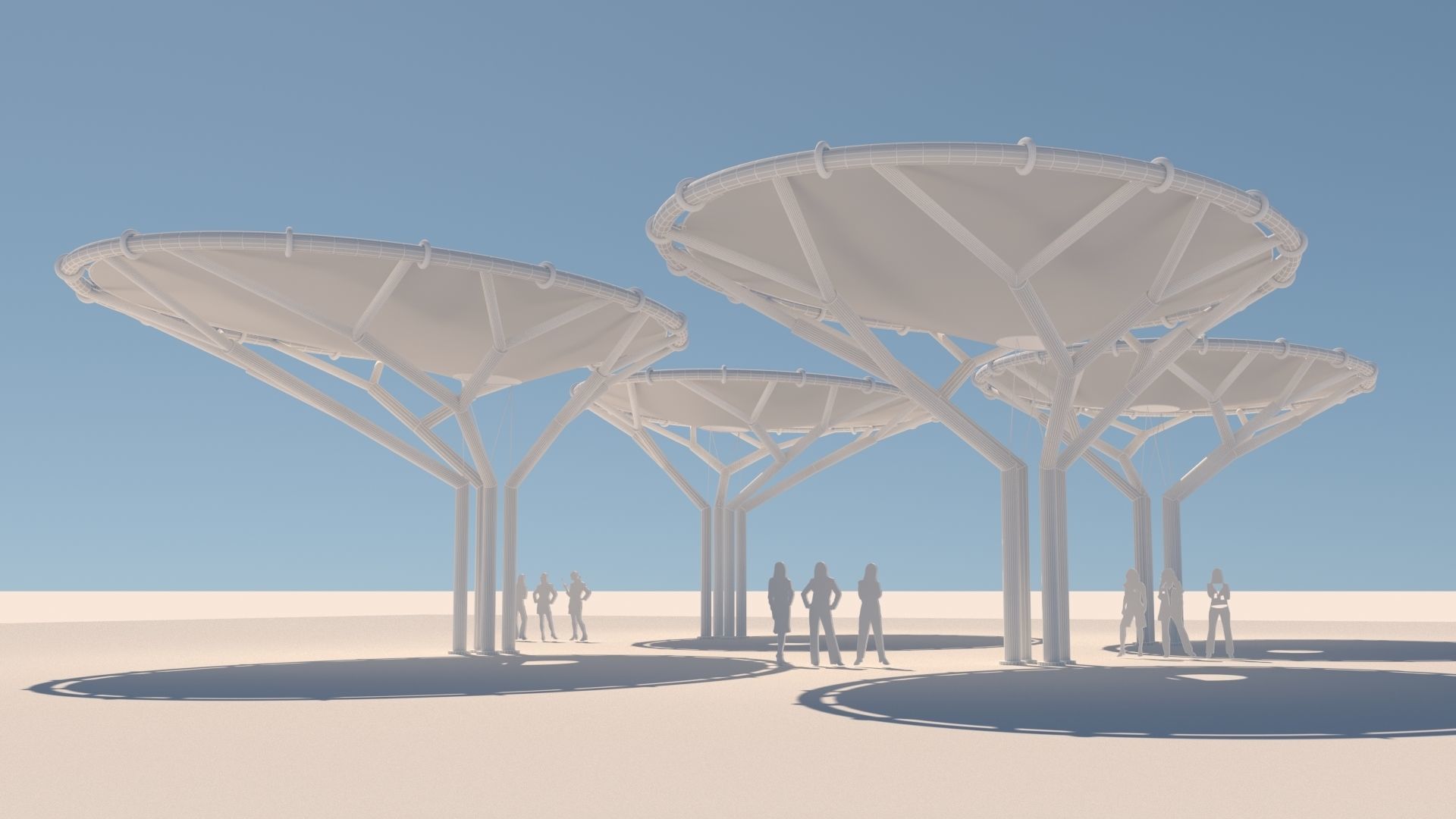 Tensile Membrane Structure 3D model_4