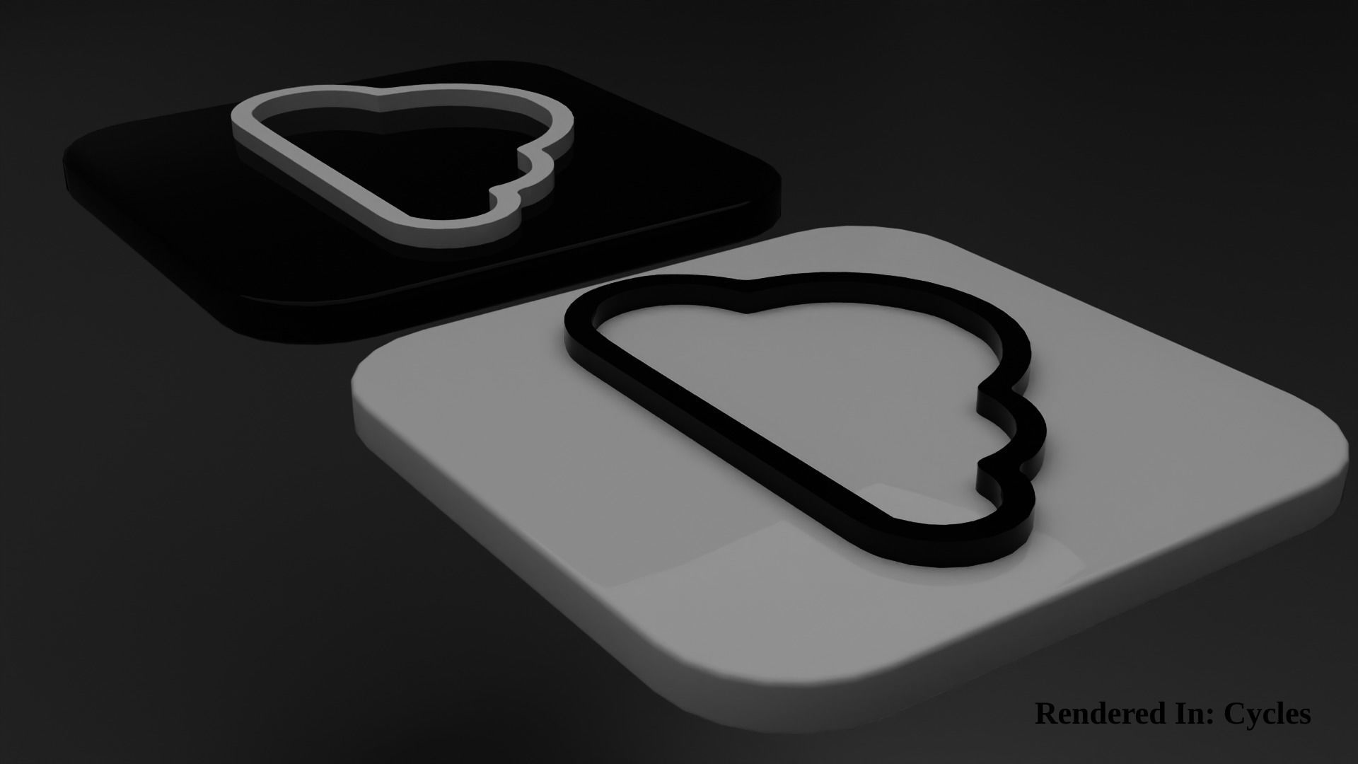 Weather Icon 01 Black White edition Low-poly 3D model_2