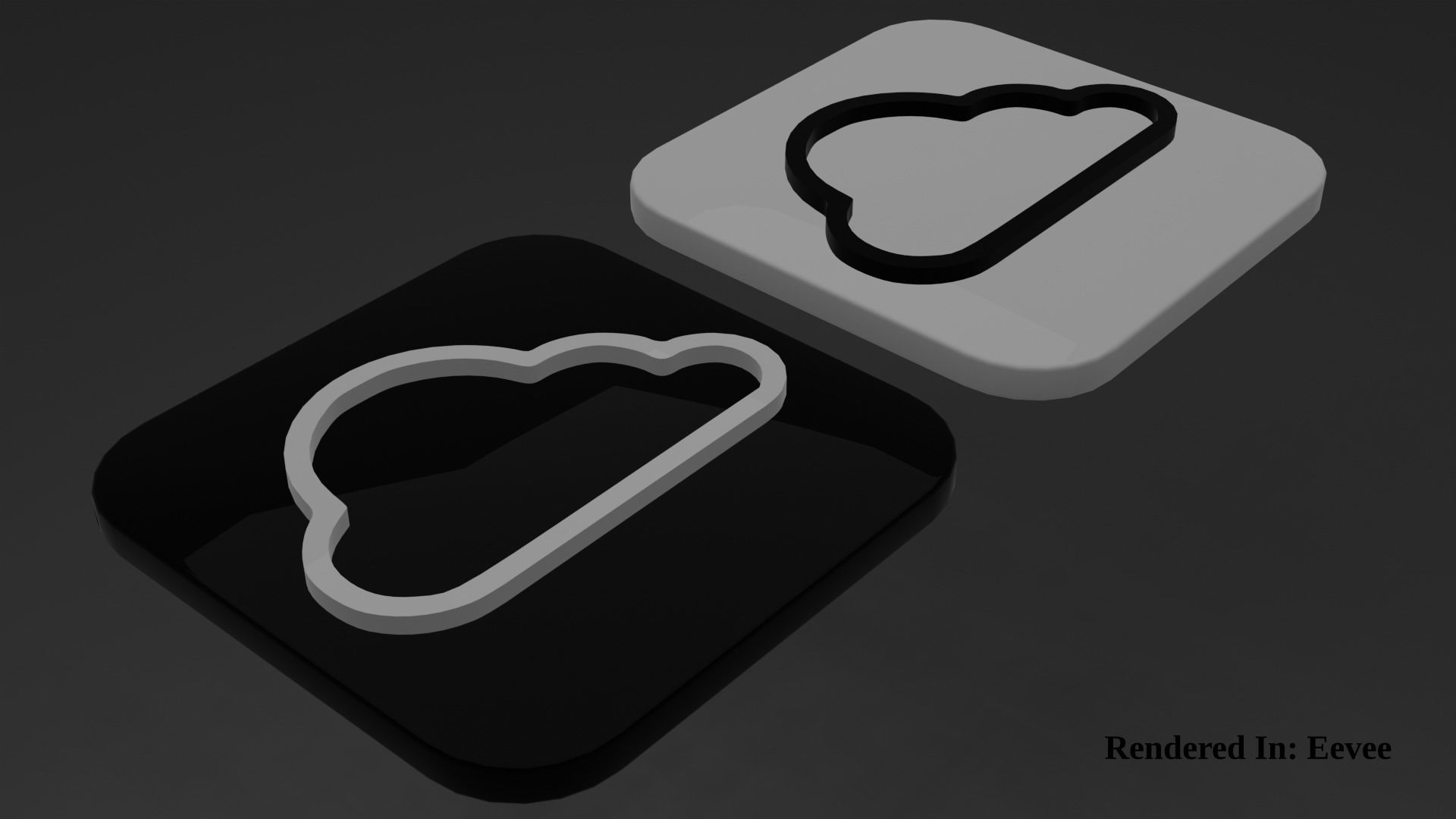 Weather Icon 01 Black White edition Low-poly 3D model_5