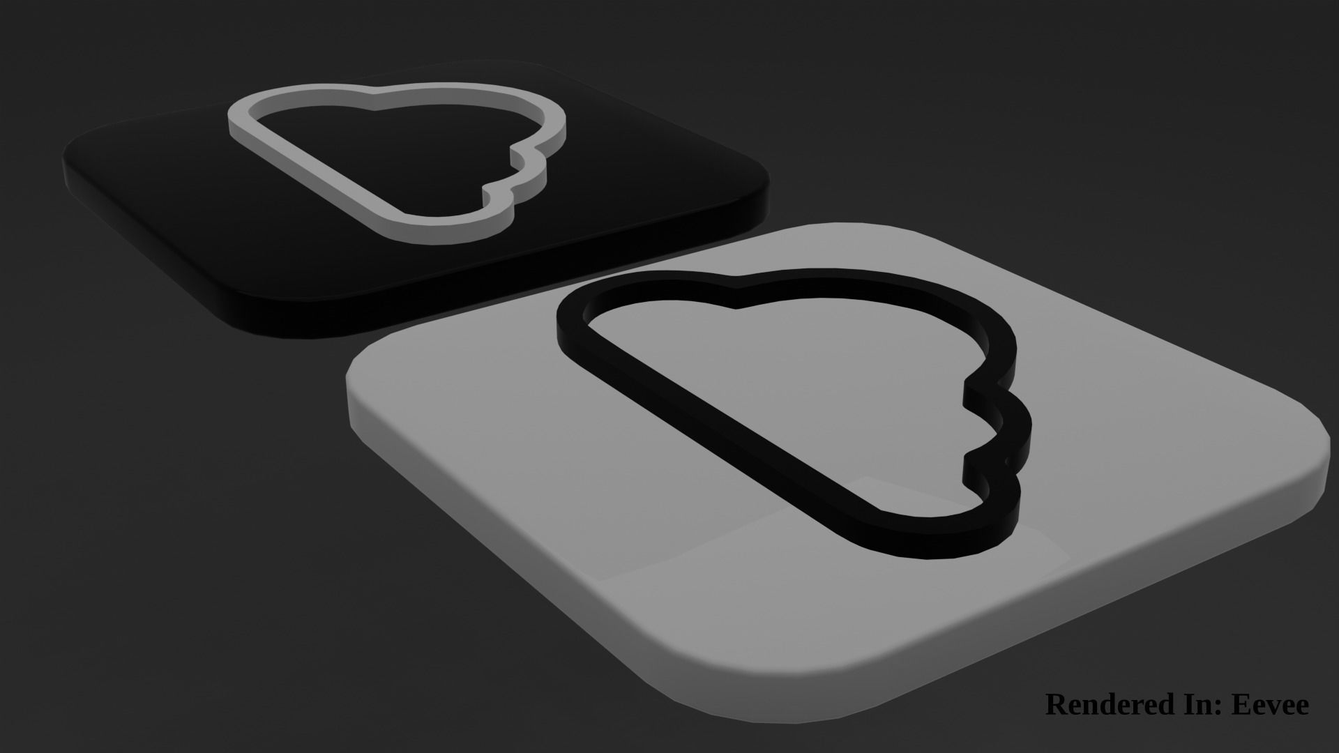 Weather Icon 01 Black White edition Low-poly 3D model_6