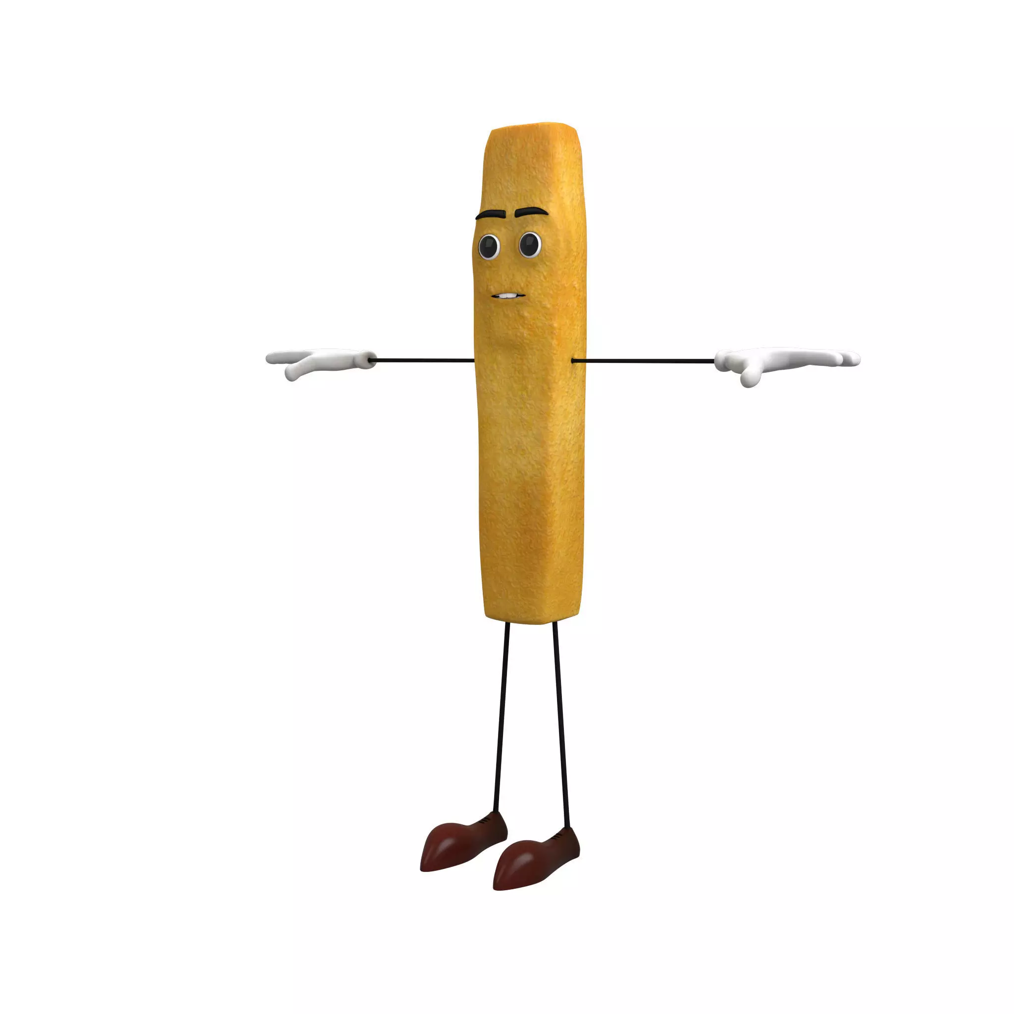 Human French Fries Low-poly 3D model