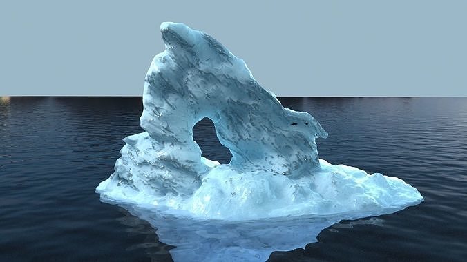 Iceberg 1 floating in ocean 3D model