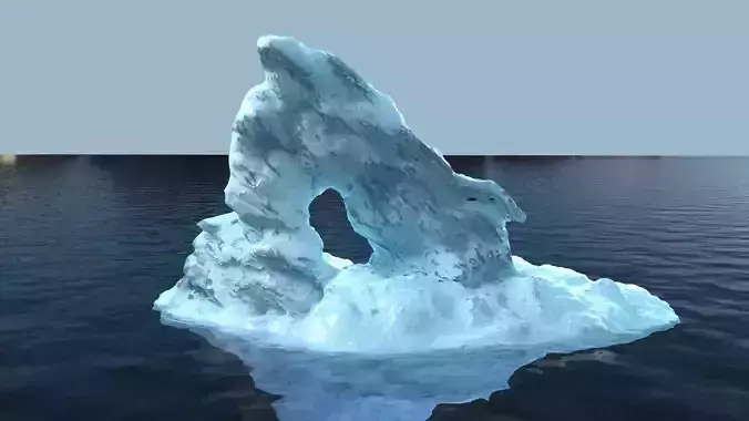 Iceberg 1 floating in ocean 3D model