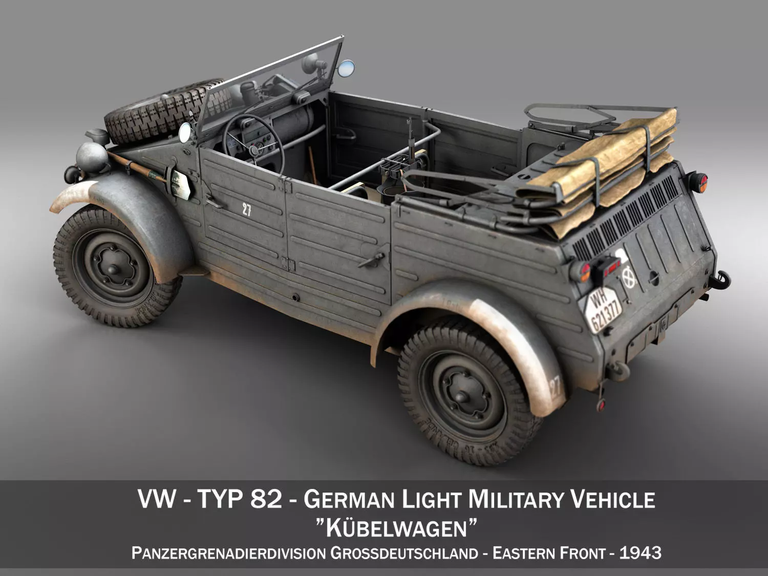VW - Typ 82 - Kubelwagen - PzGrenDiv Grossdeutschland 3D model_0