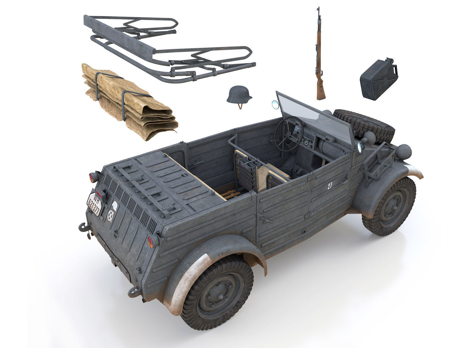 VW - Typ 82 - Kubelwagen - PzGrenDiv Grossdeutschland 3D model_13