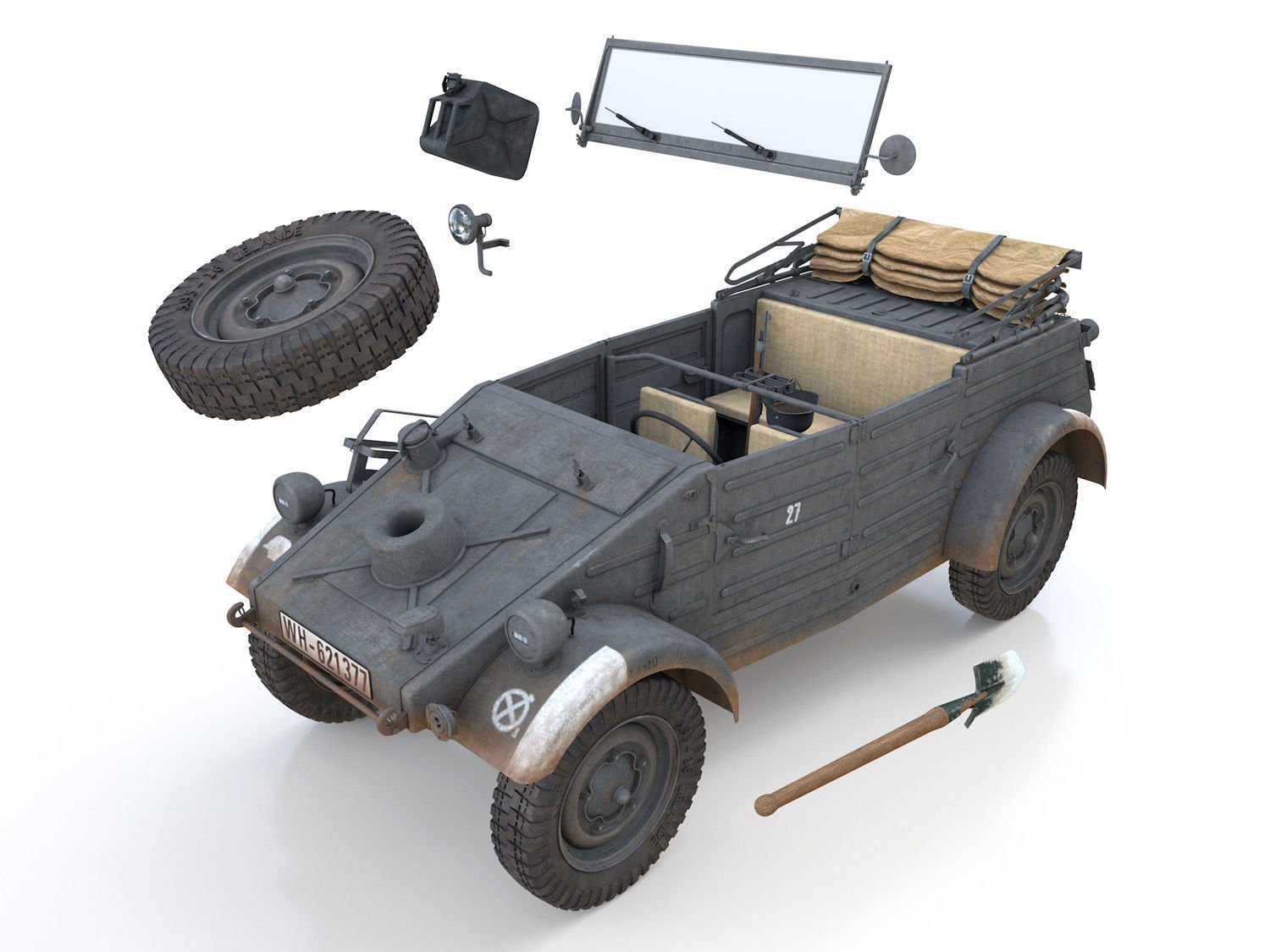 VW - Typ 82 - Kubelwagen - PzGrenDiv Grossdeutschland 3D model_14