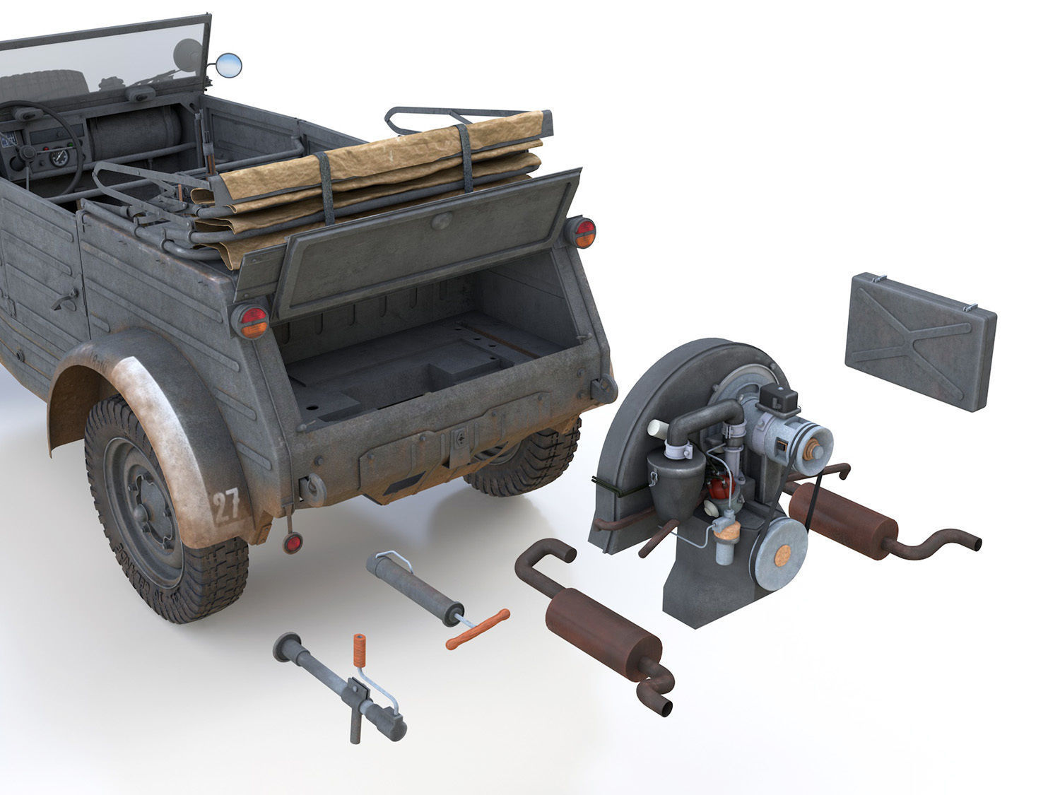 VW - Typ 82 - Kubelwagen - PzGrenDiv Grossdeutschland 3D model_15