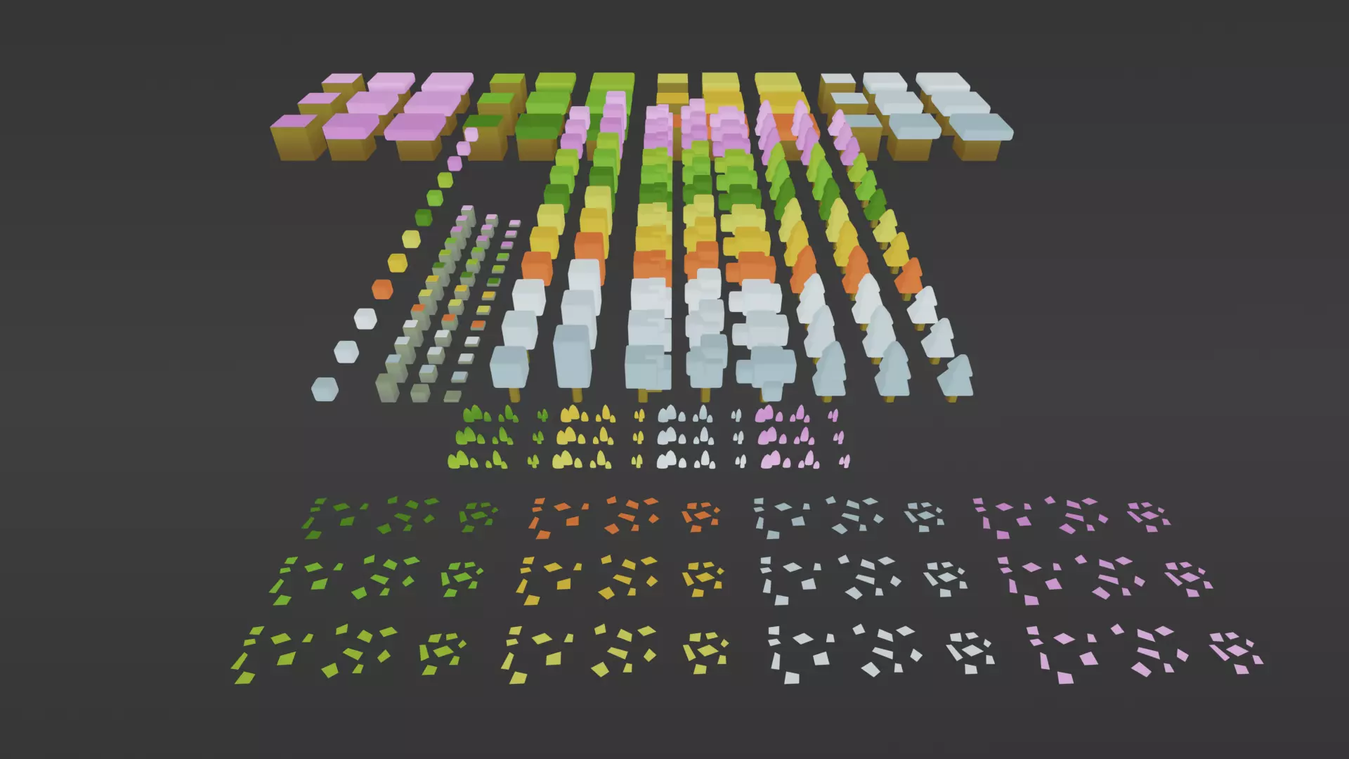 lowLY Poly Cartoon Seasons Nature Low-poly 3D model_0