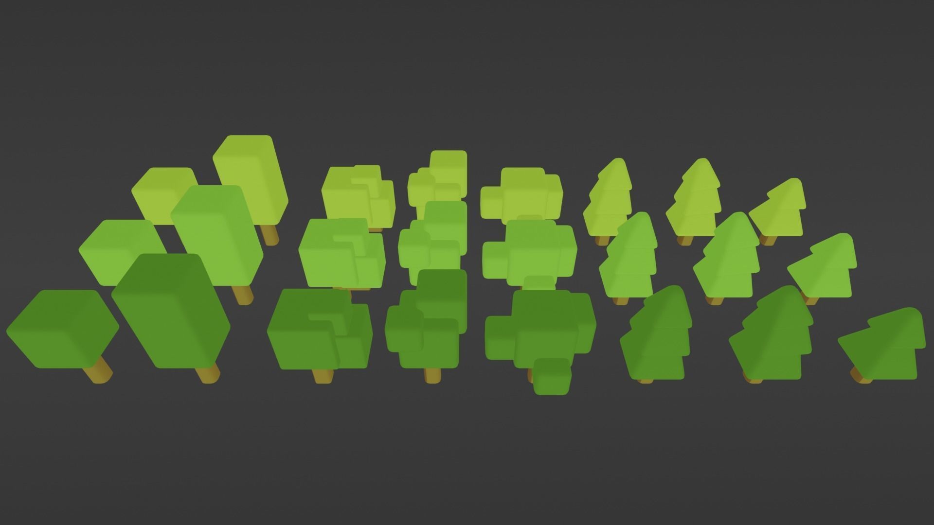 lowLY Poly Cartoon Seasons Nature Low-poly 3D model_8