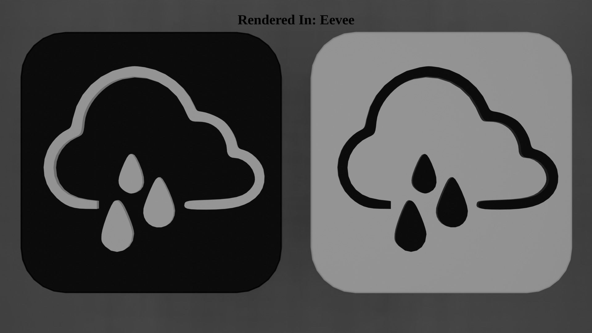 Weather Icon 04 Black White edition Low-poly 3D model_5