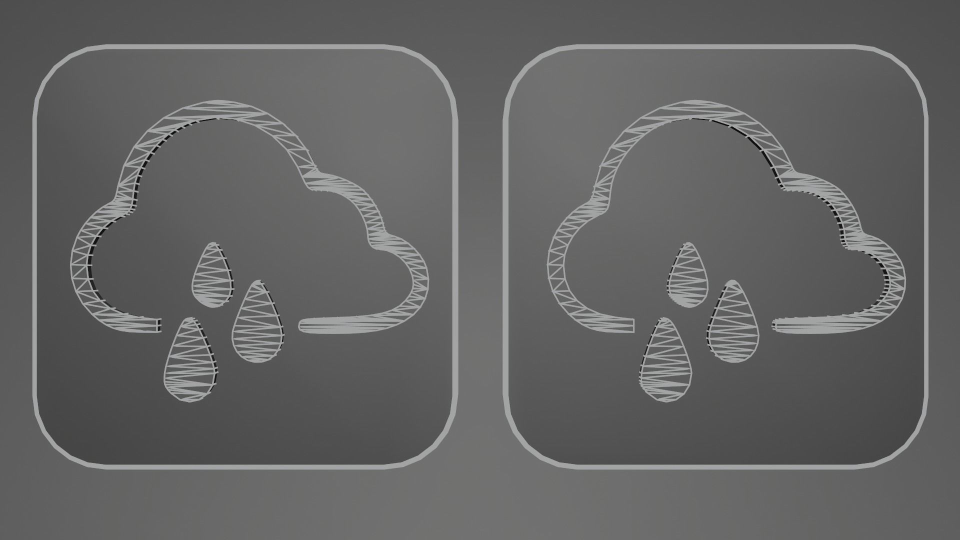 Weather Icon 04 Black White edition Low-poly 3D model_3