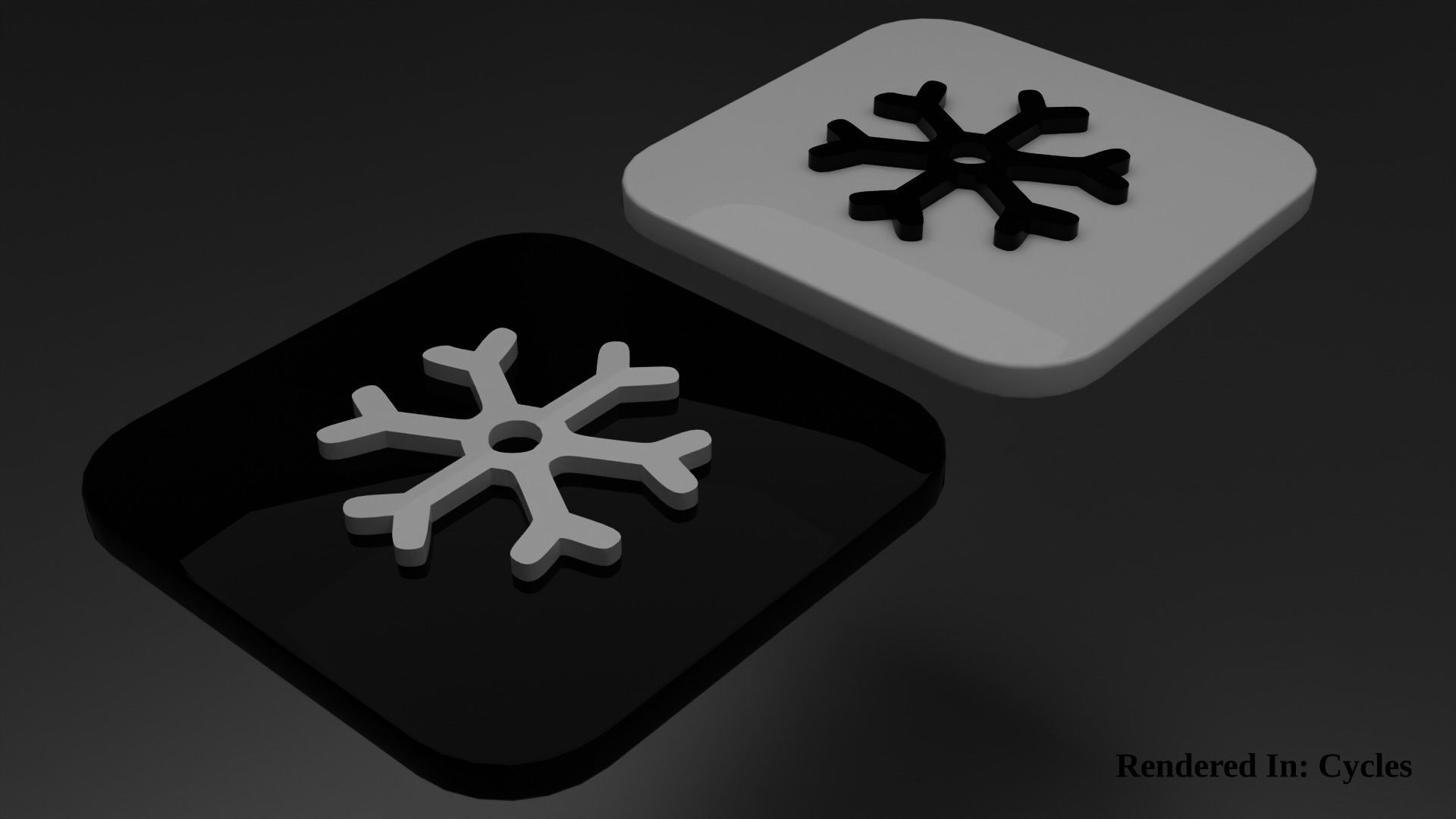 Weather Icon 05 Black White edition Low-poly 3D model_1