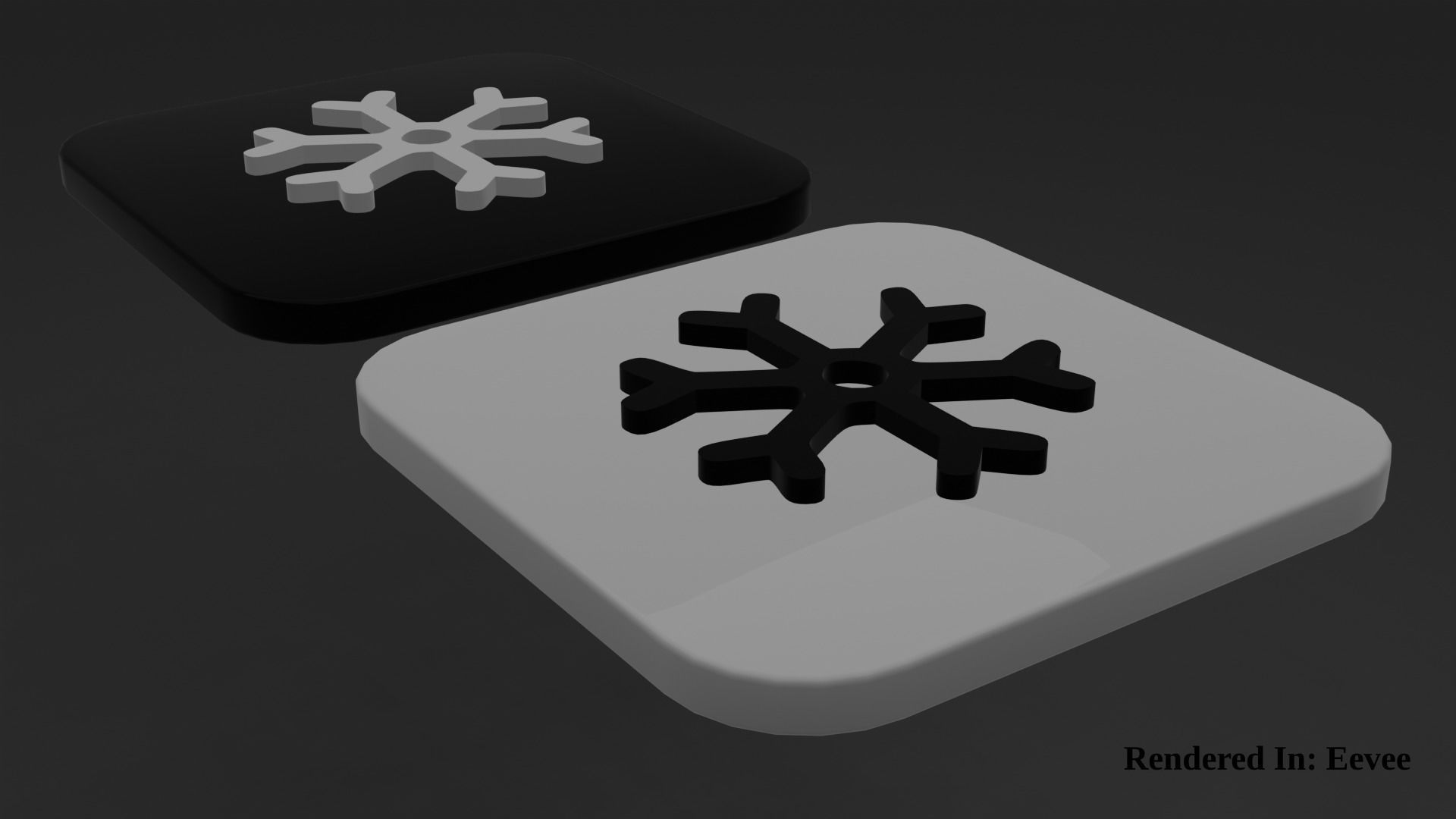 Weather Icon 05 Black White edition Low-poly 3D model_5