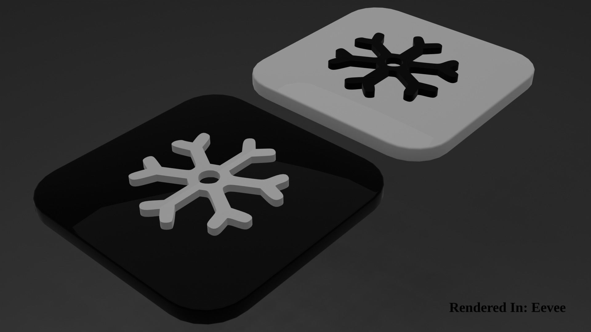 Weather Icon 05 Black White edition Low-poly 3D model_4