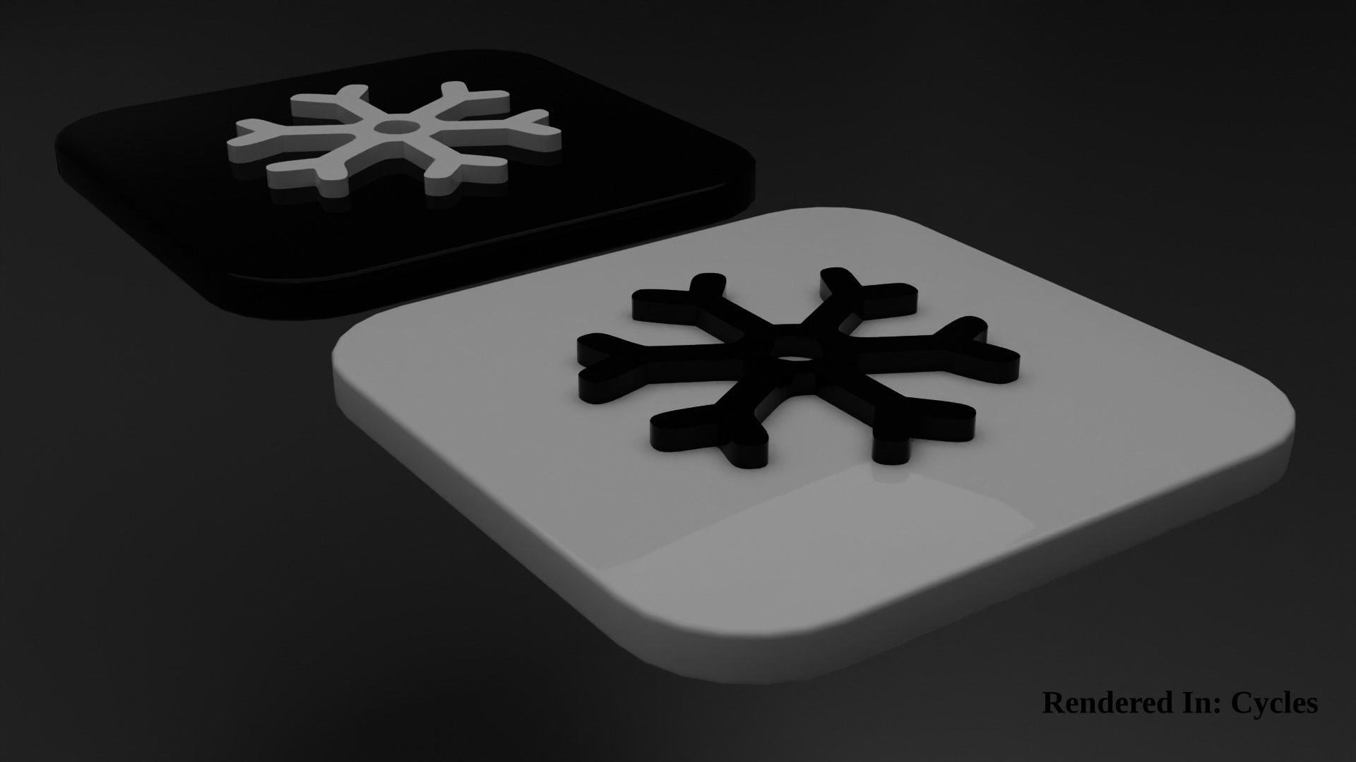 Weather Icon 05 Black White edition Low-poly 3D model_2