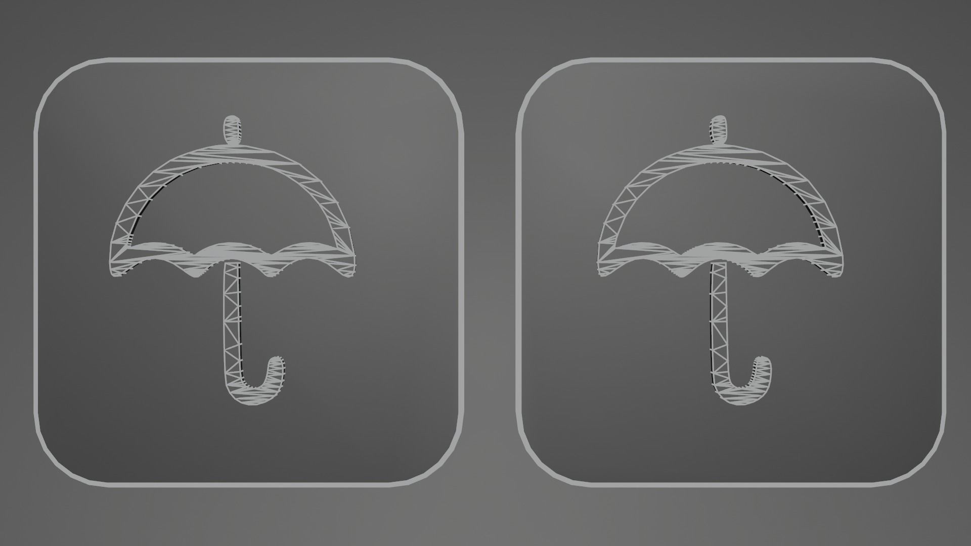 Weather Icon 06 Black White edition Low-poly 3D model_3