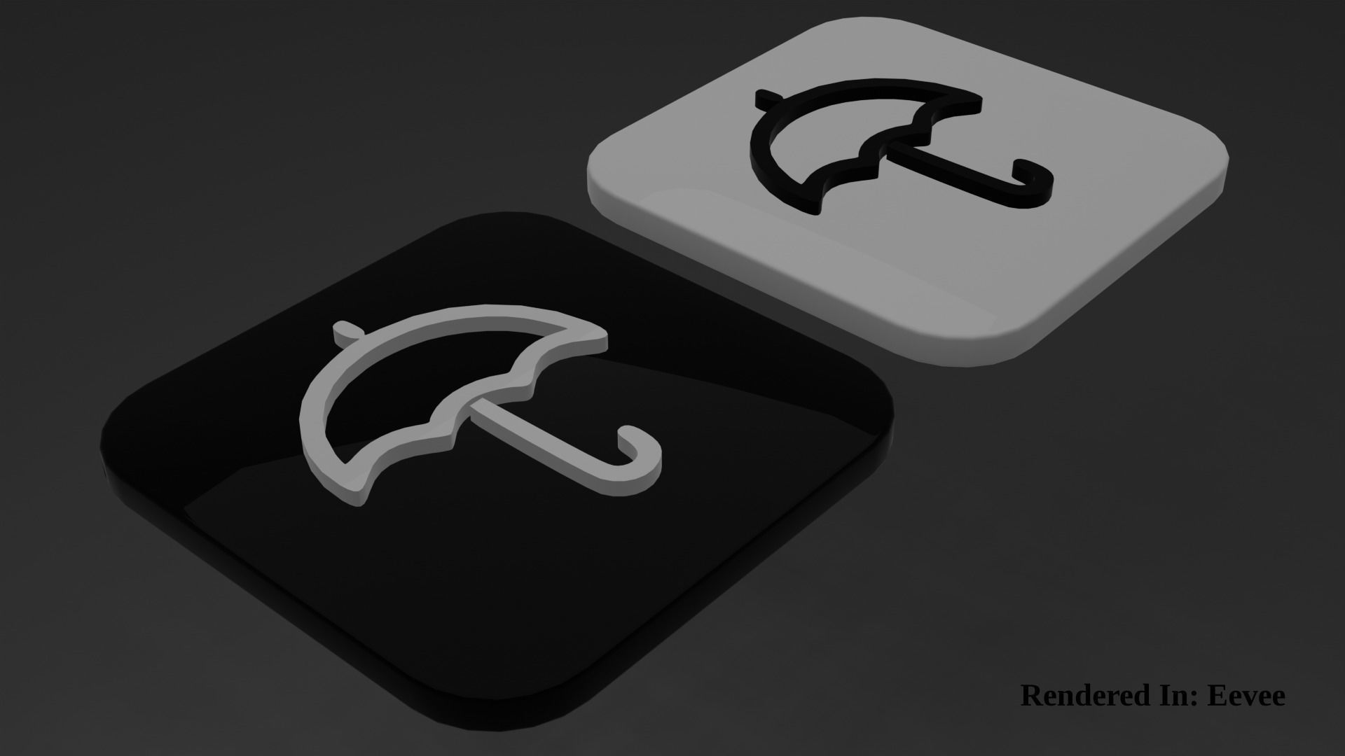 Weather Icon 06 Black White edition Low-poly 3D model_4