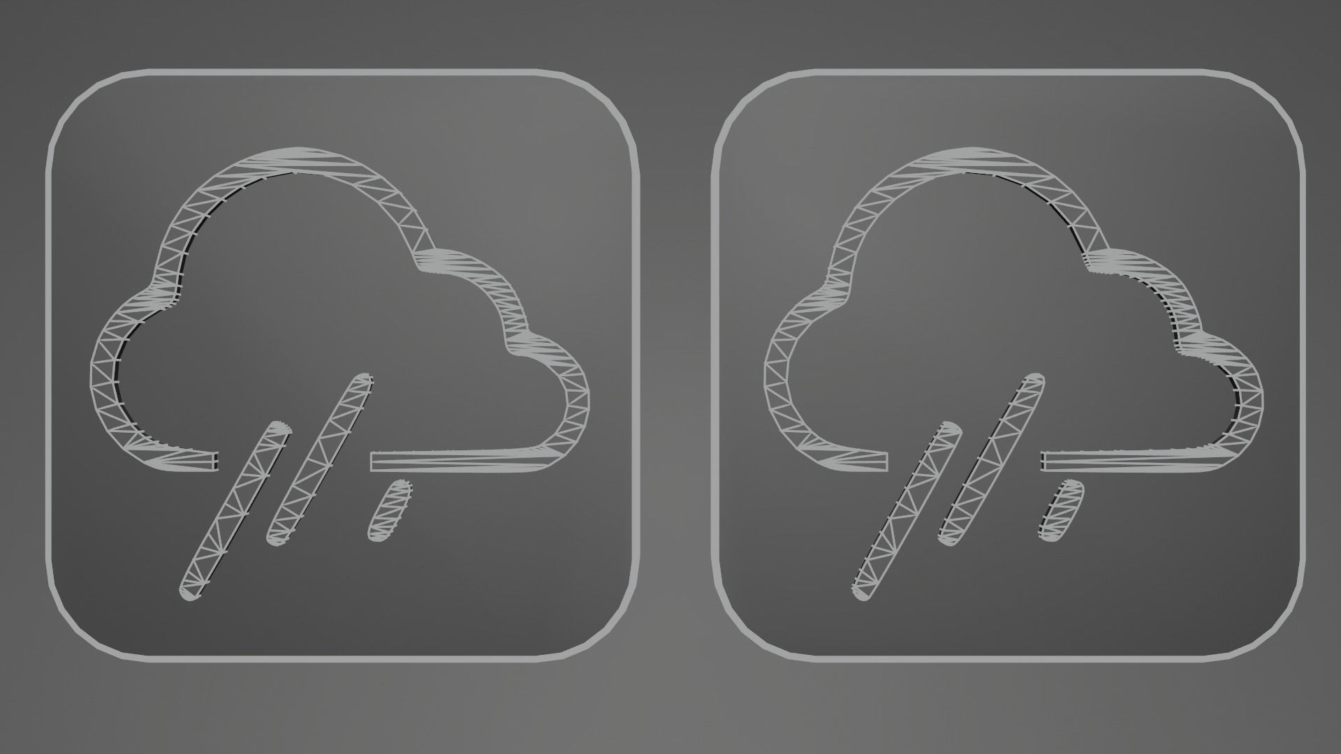 Weather Icon 08 Black White edition Low-poly 3D model_3