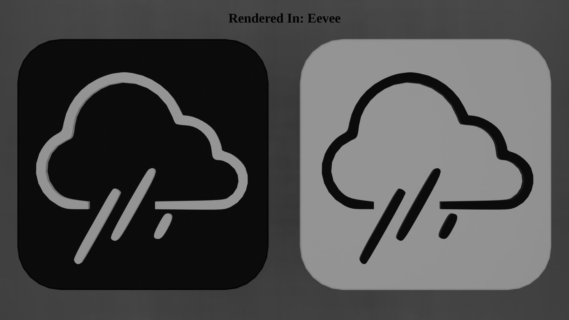 Weather Icon 09 Black White edition Low-poly 3D model_6