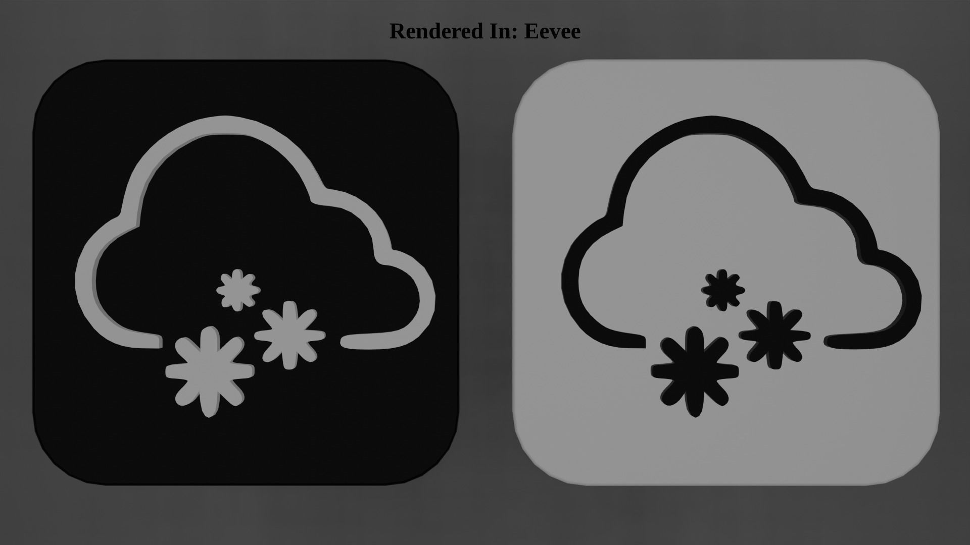 Weather Icon 10 Black White edition Low-poly 3D model_4