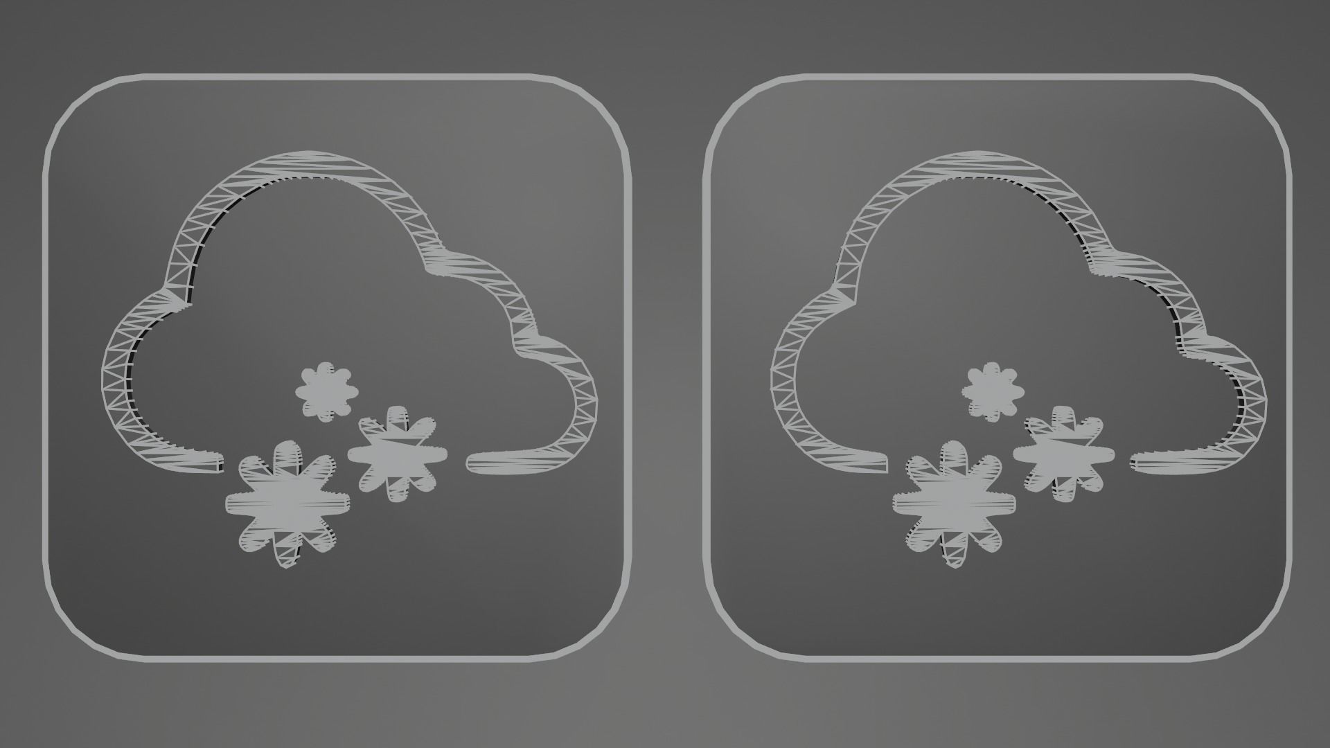 Weather Icon 10 Black White edition Low-poly 3D model_3