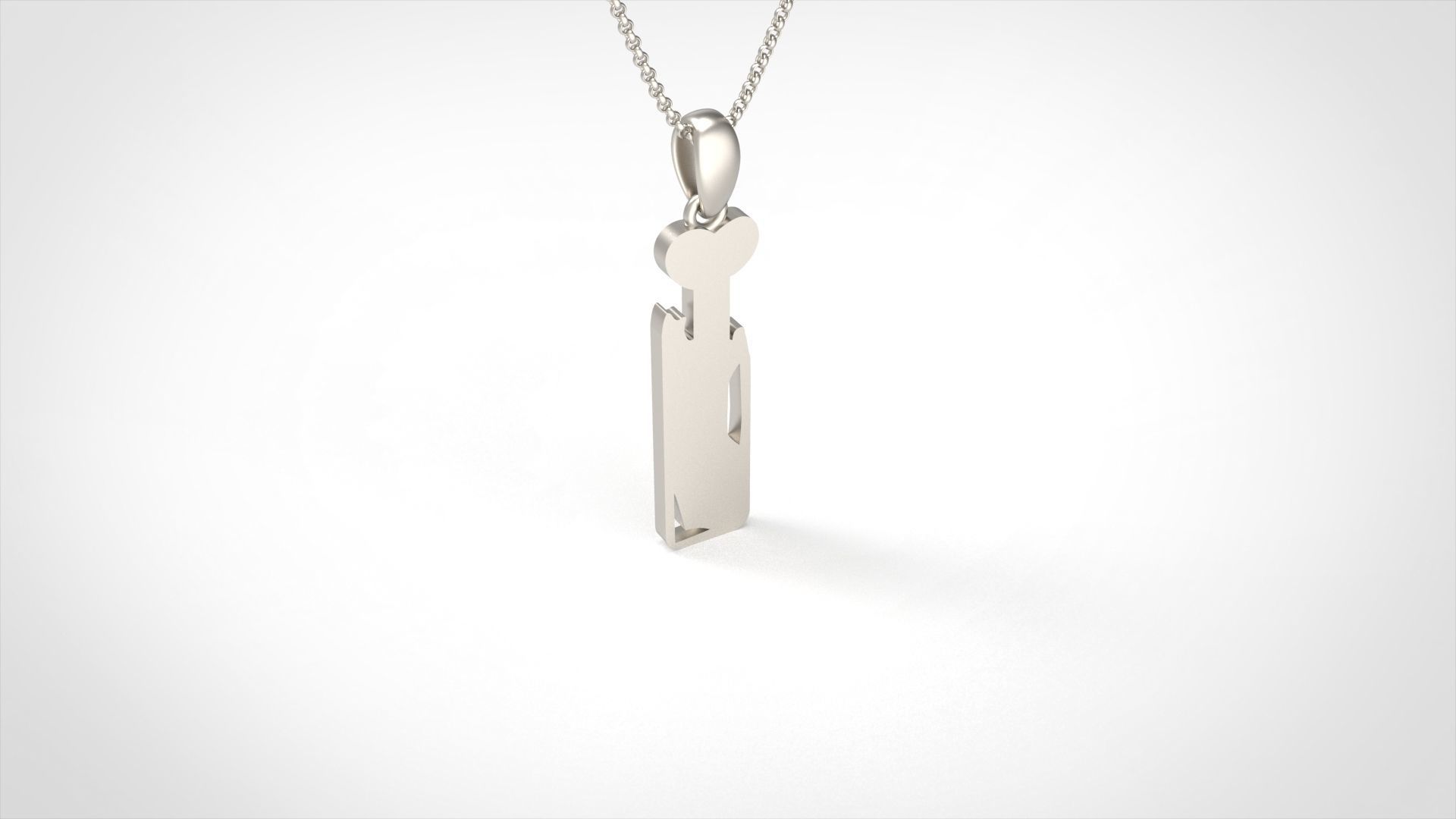 Model 960 I Zombie Initial Letter Alphabet Pendant 3D print model_2