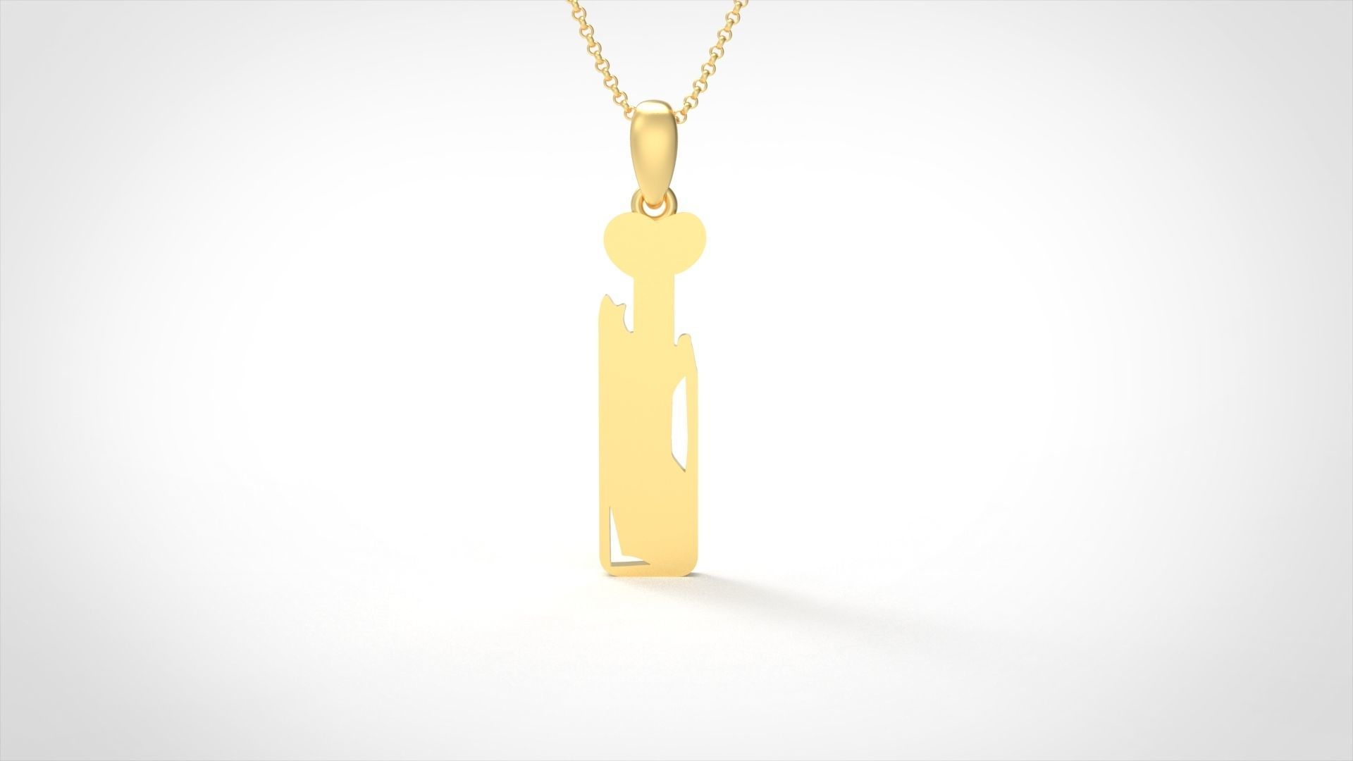 Model 960 I Zombie Initial Letter Alphabet Pendant 3D print model_3