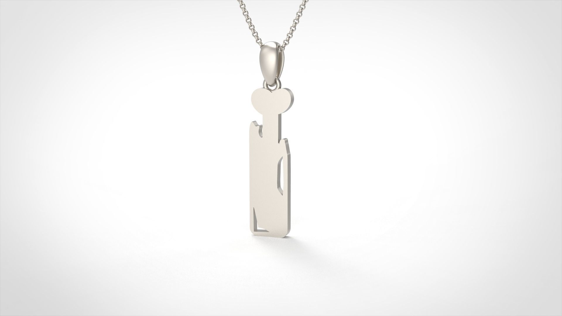 Model 960 I Zombie Initial Letter Alphabet Pendant 3D print model_4