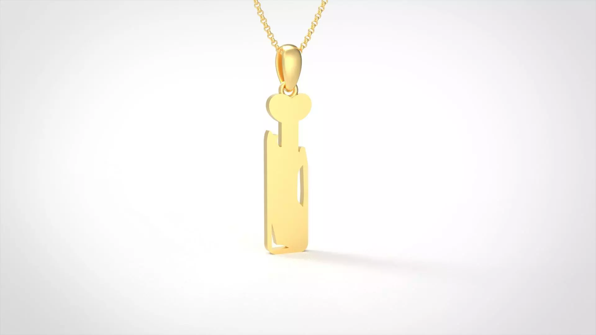 Model 960 I Zombie Initial Letter Alphabet Pendant 3D print model_0