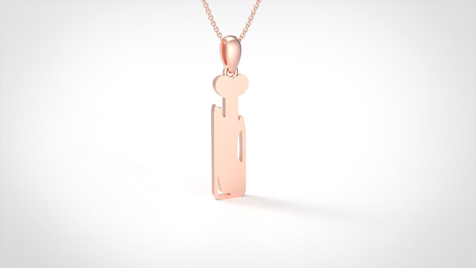 Model 960 I Zombie Initial Letter Alphabet Pendant 3D print model_1