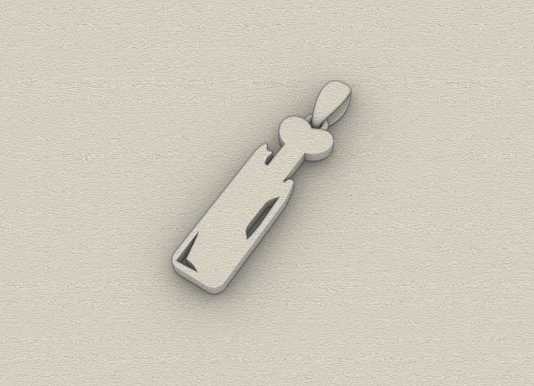 Model 960 I Zombie Initial Letter Alphabet Pendant 3D print model_8