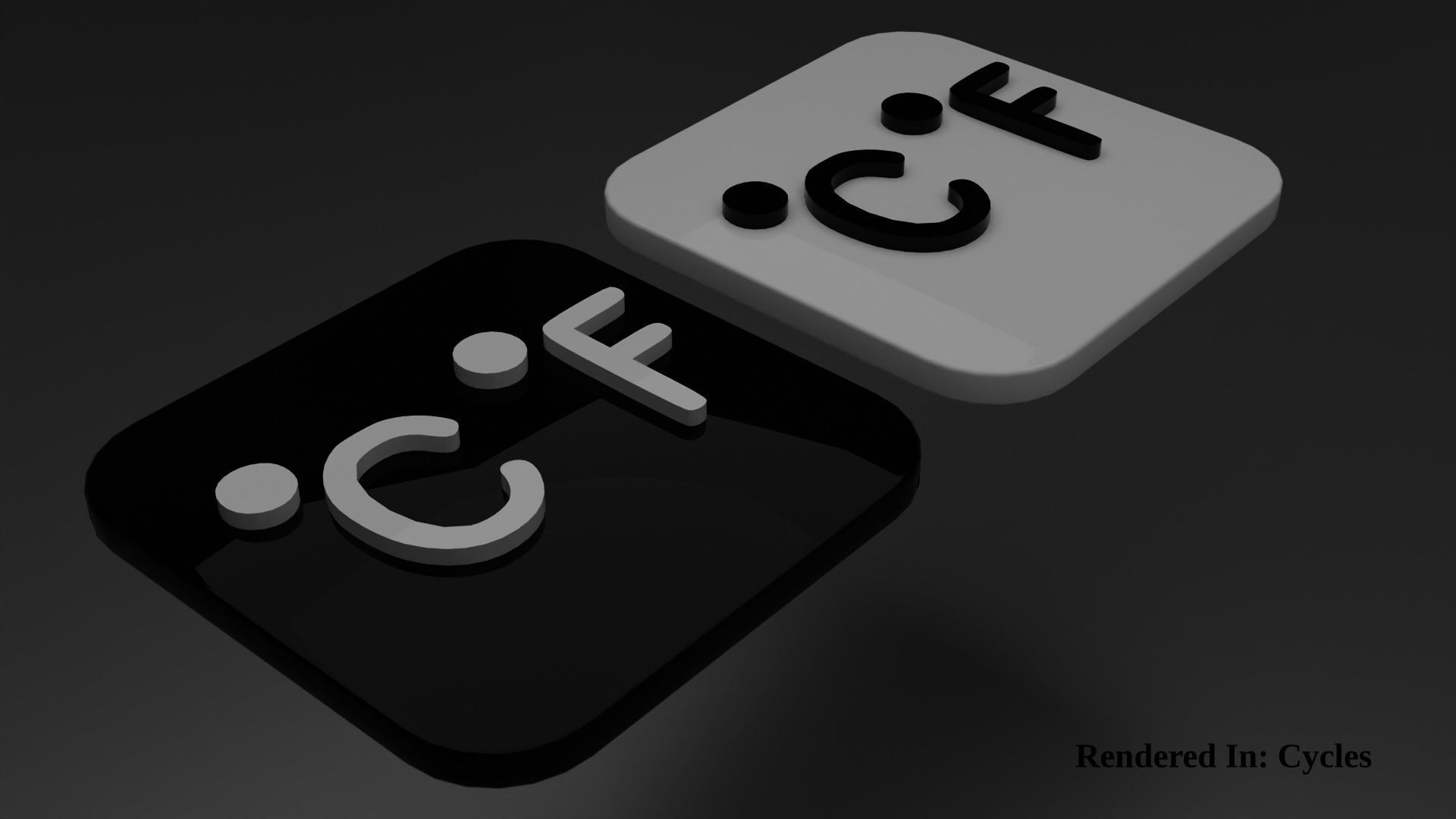 Weather Icon 12 Black White edition Low-poly 3D model_1