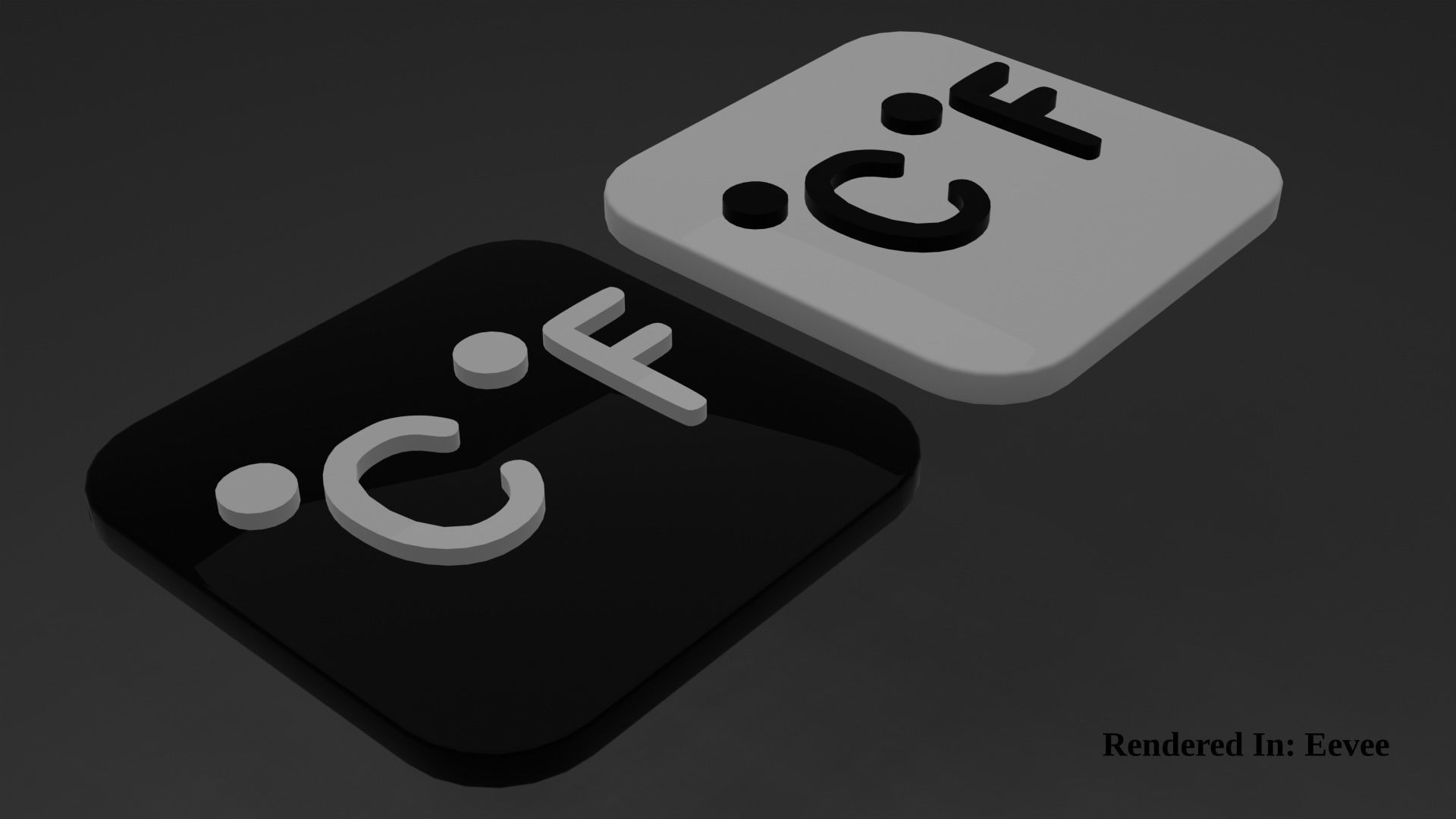 Weather Icon 12 Black White edition Low-poly 3D model_5