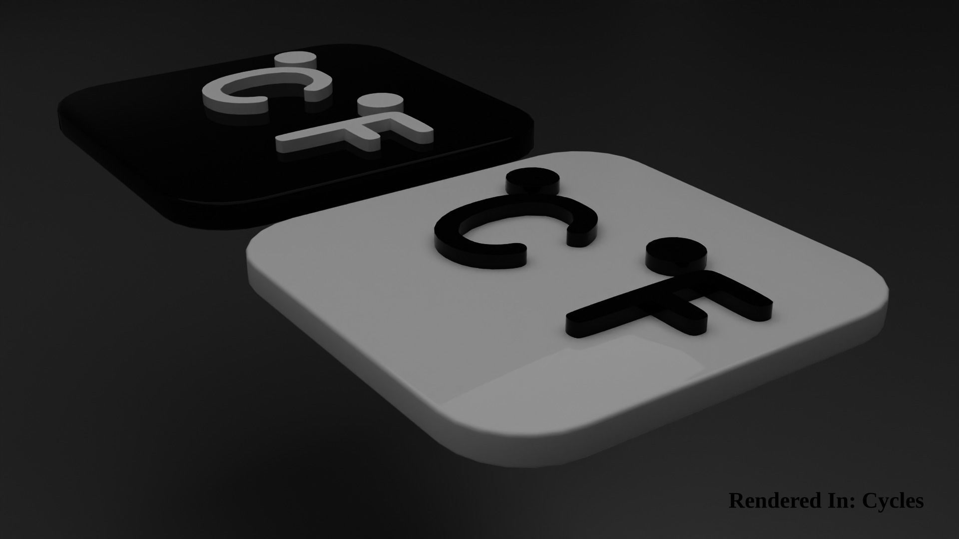 Weather Icon 12 Black White edition Low-poly 3D model_2