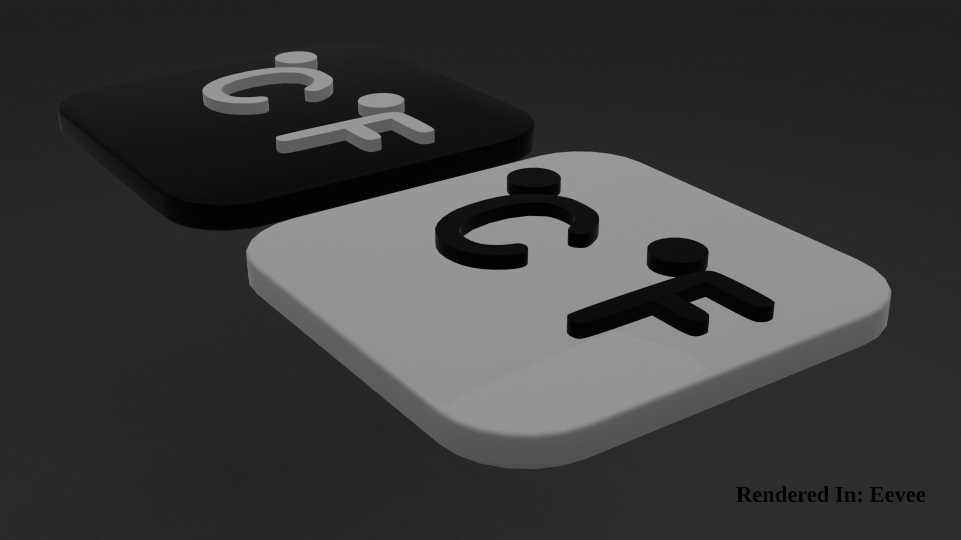 Weather Icon 12 Black White edition Low-poly 3D model_6