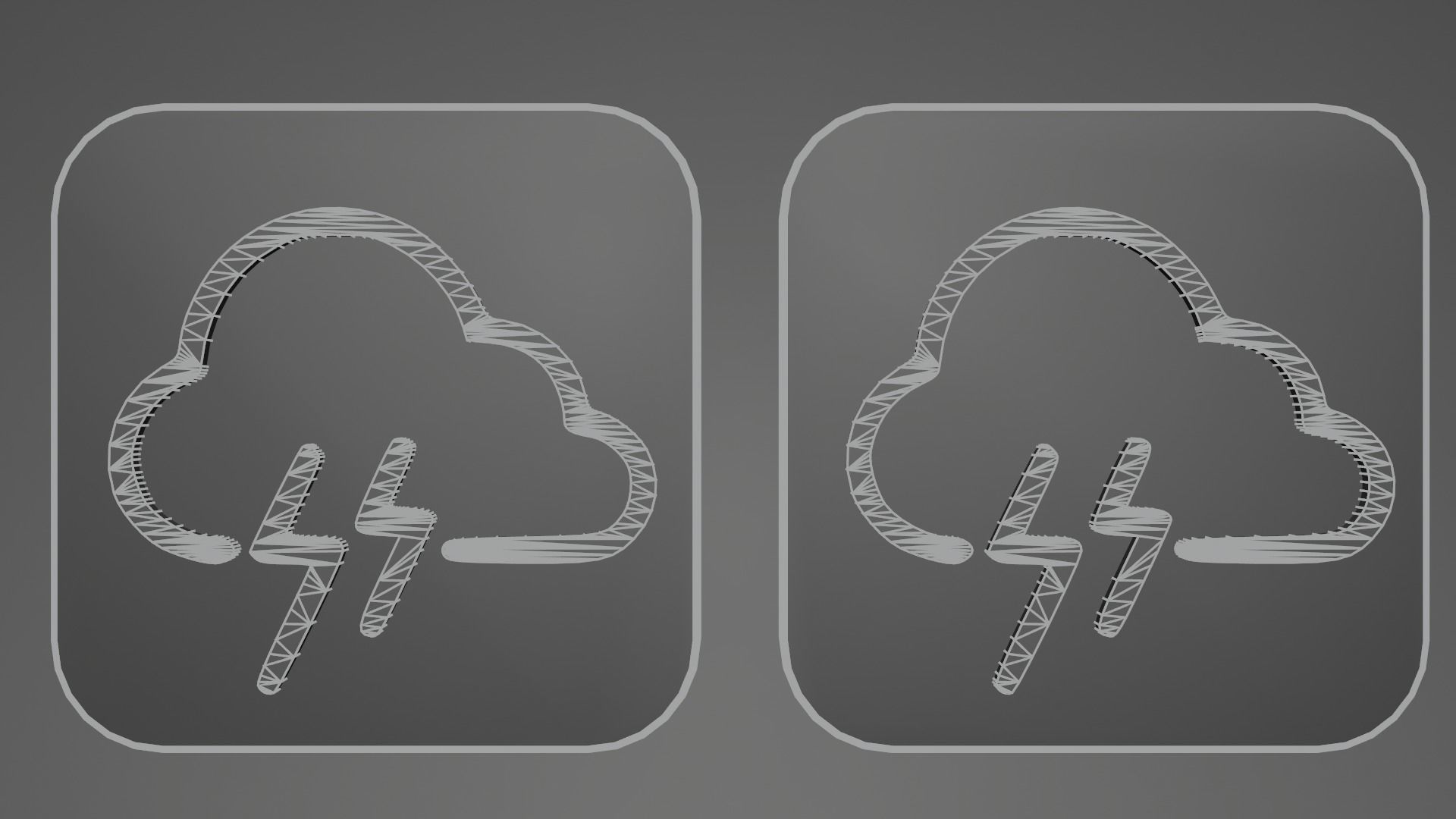 Weather Icon 13 Black White edition Low-poly 3D model_3