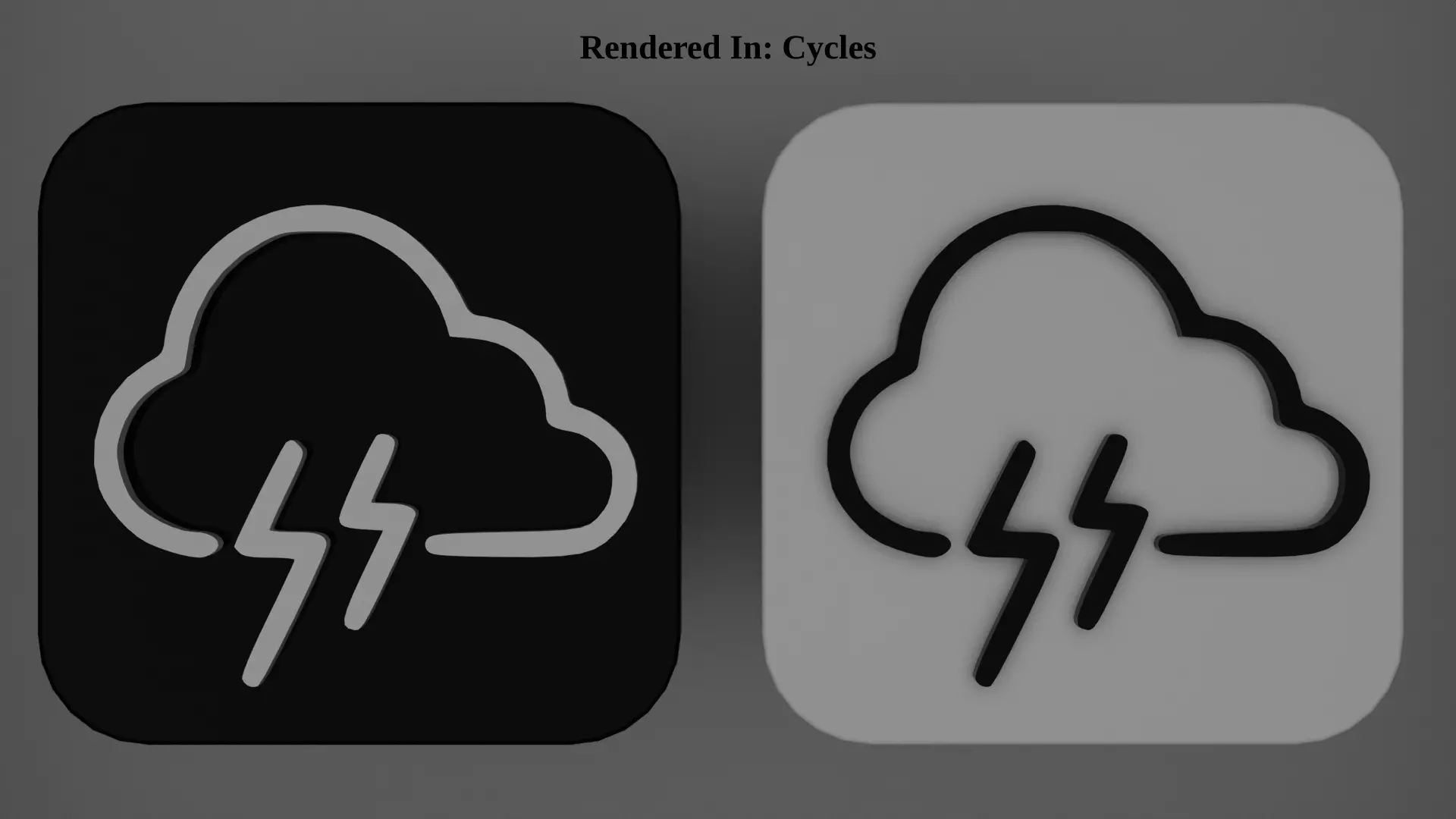 Weather Icon 13 Black White edition Low-poly 3D model_0