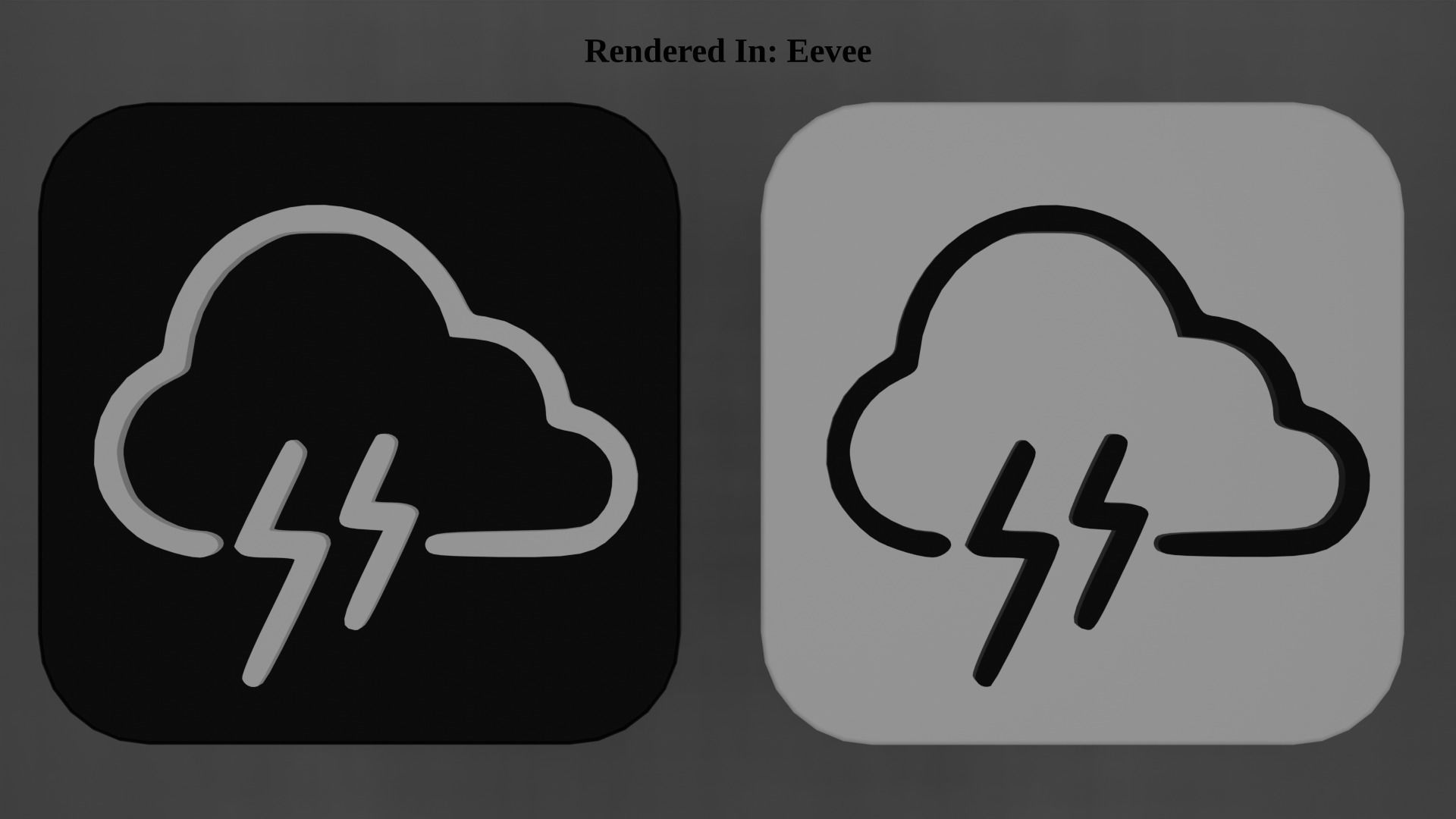 Weather Icon 13 Black White edition Low-poly 3D model_4
